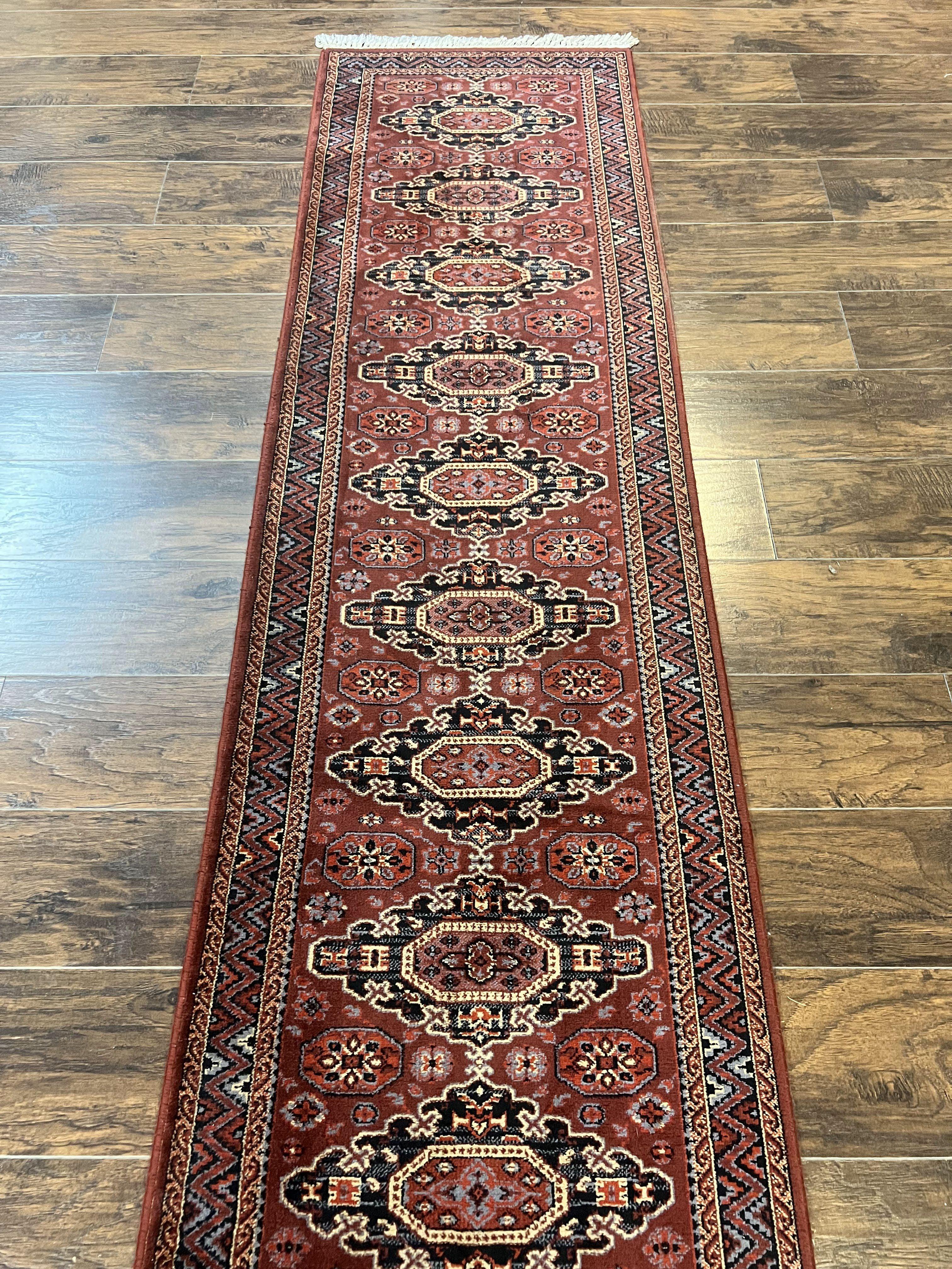 Belgium Power Loomed Runner Rug 2x9, Vintage Wool Rug for Hallway 2 x 9 ft, Red, Caucasian Persian Design, 9ft Runner - Jewel Rugs