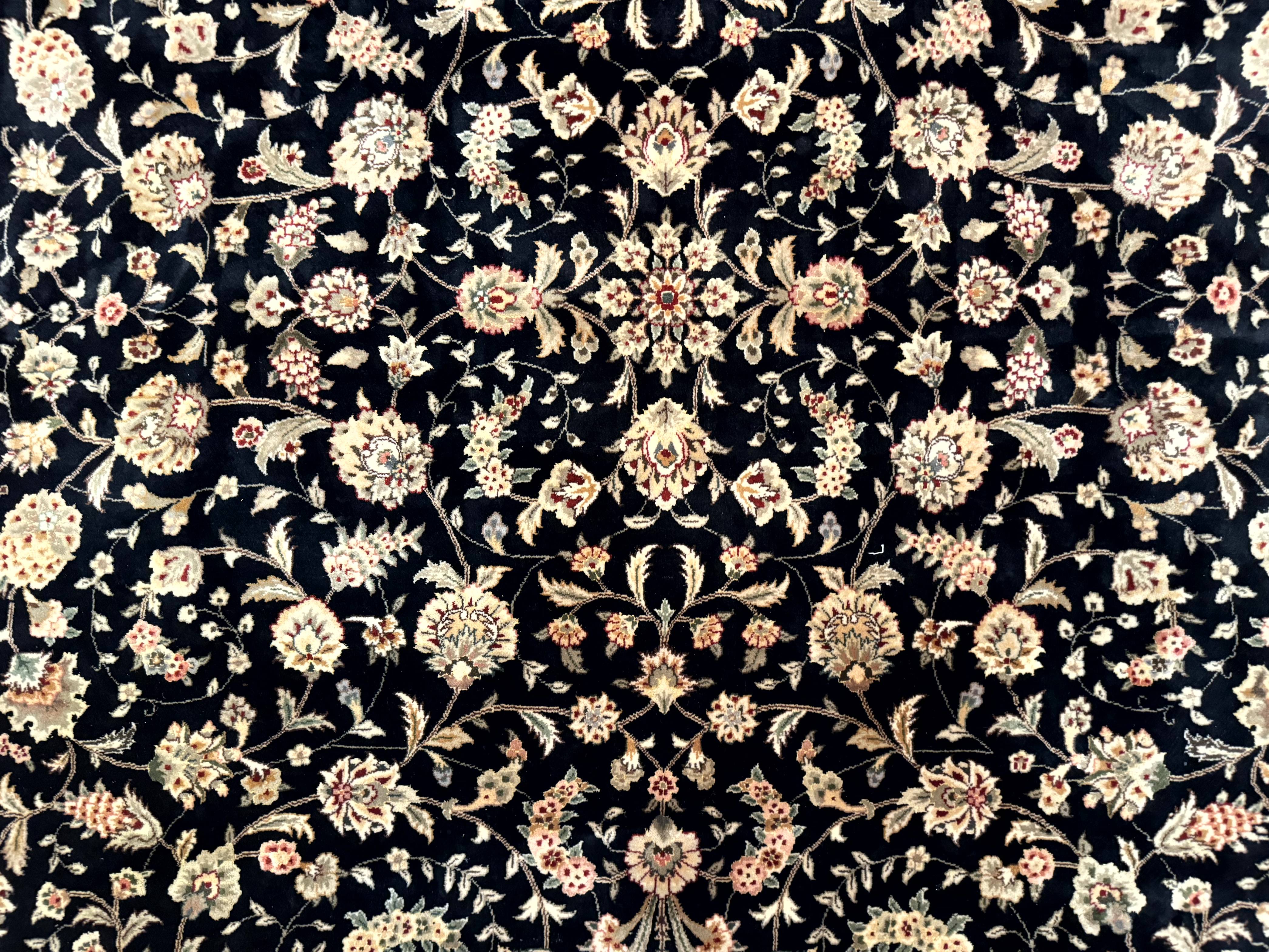 Sino Persian Rug 8x10, Black and Red, Floral Allover - Jewel Rugs