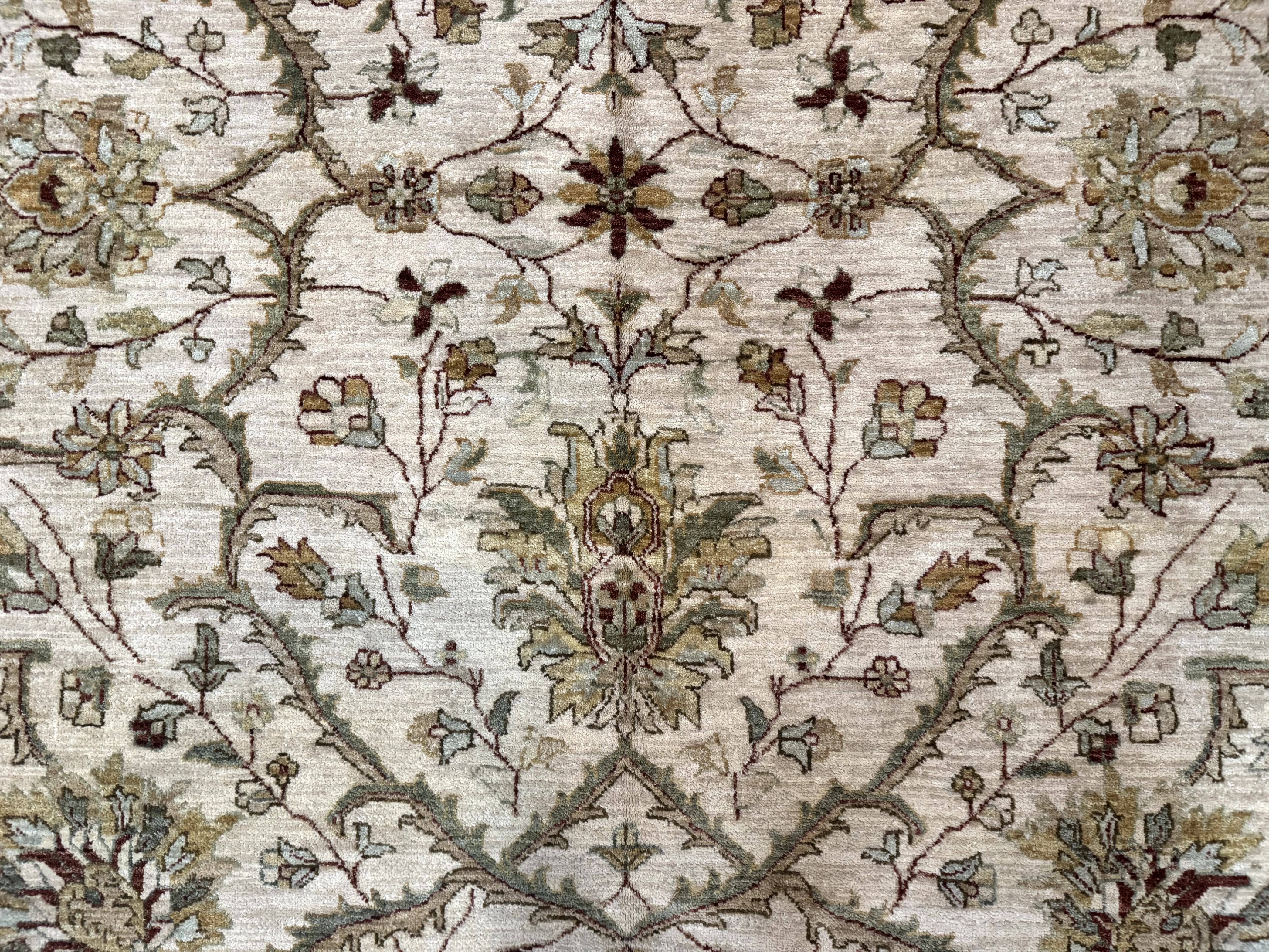 Pakistani Rug 9x12, Floral Allover Peshawar Carpet, Chobi, Beige and Rust Red, Traditional - Jewel Rugs