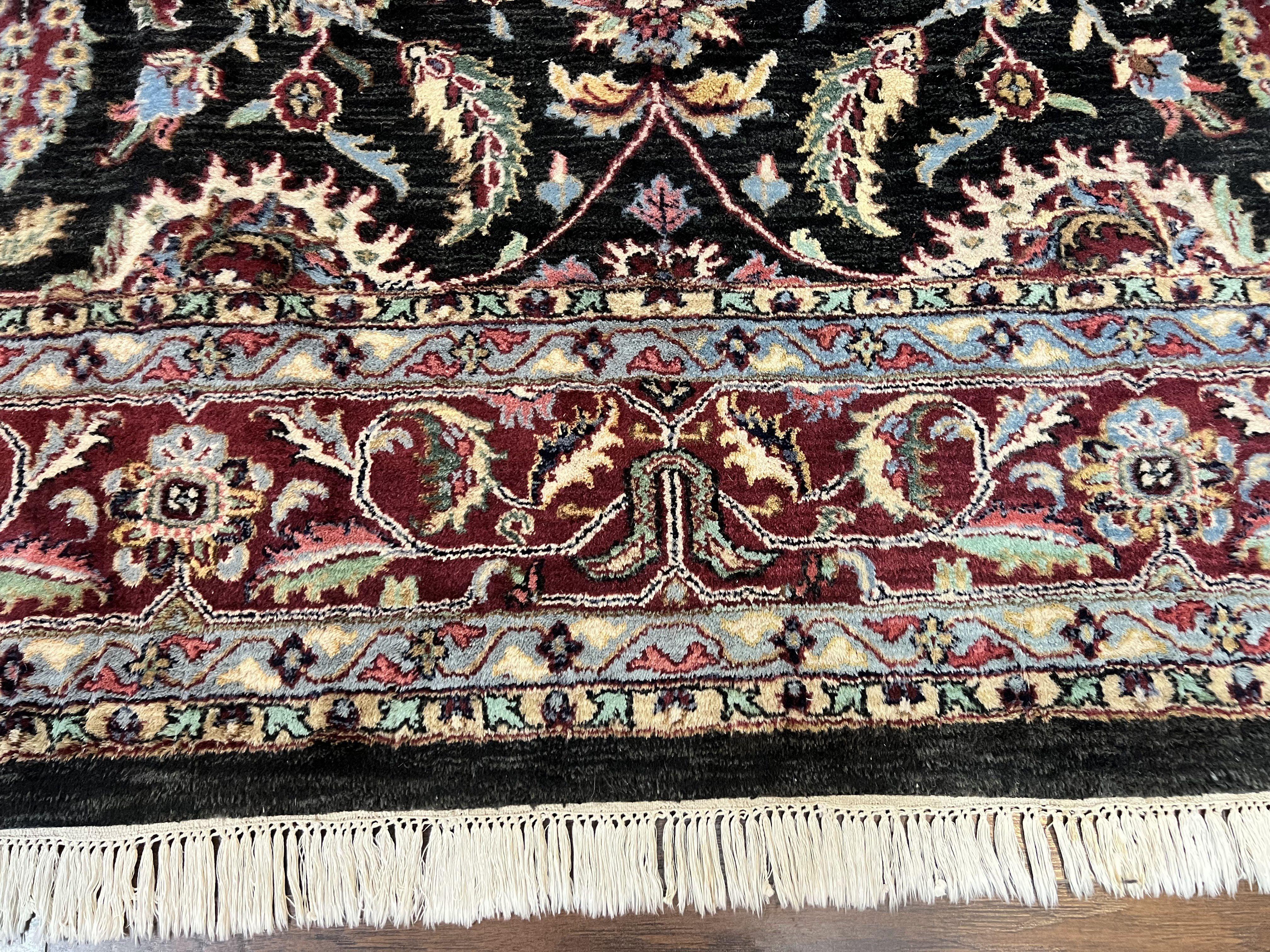 Indo Persian Rug 8x10, Nourison Carpet, Floral, Hand Knotted Vintage Wool Rug - Jewel Rugs