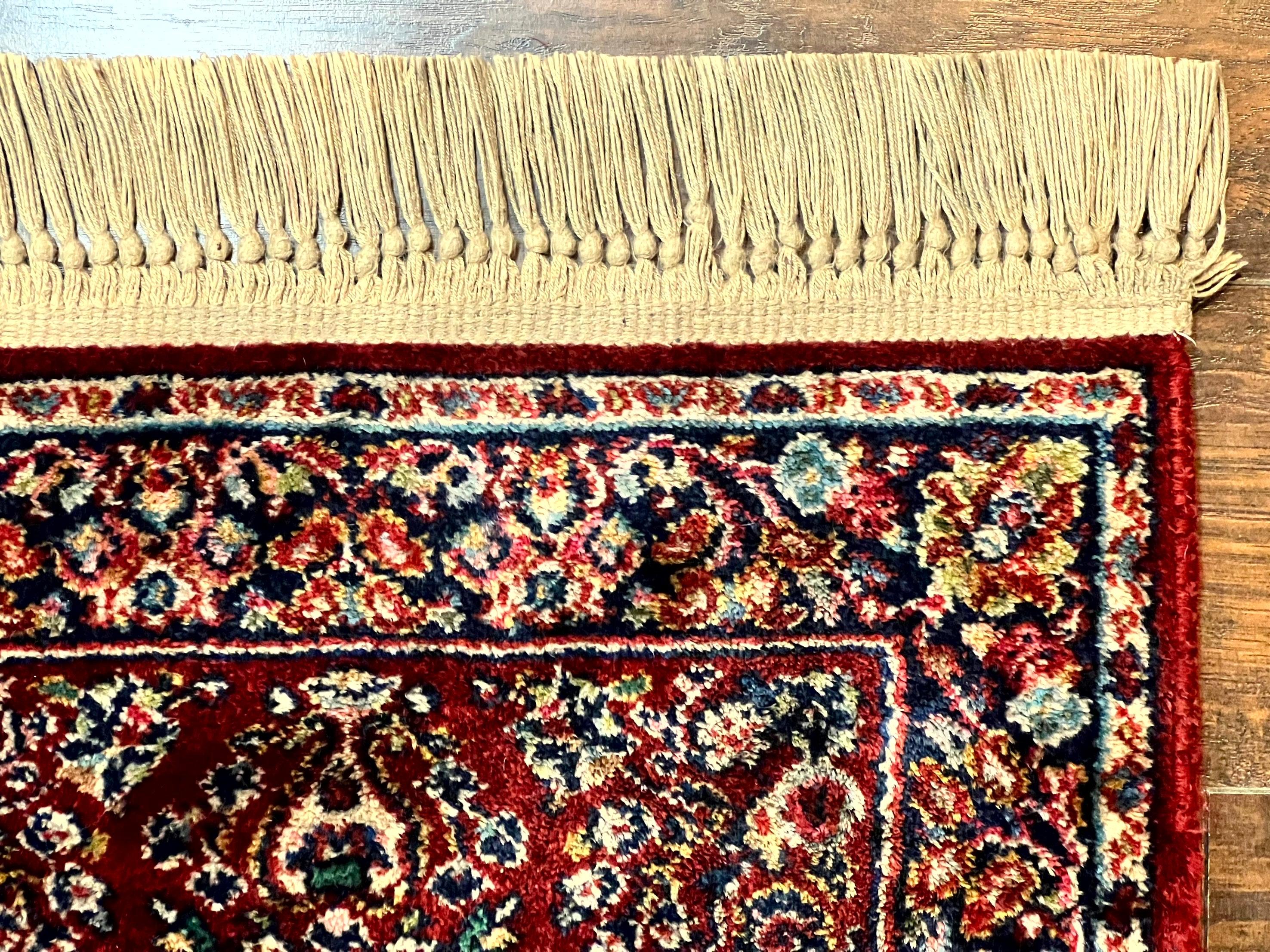 Small Karastan Rug 2x4 Red Sarouk #785, Karastan Wool Pile Rug, Original 700 Series, Discontinued Vintage Karastan Carpet - Jewel Rugs