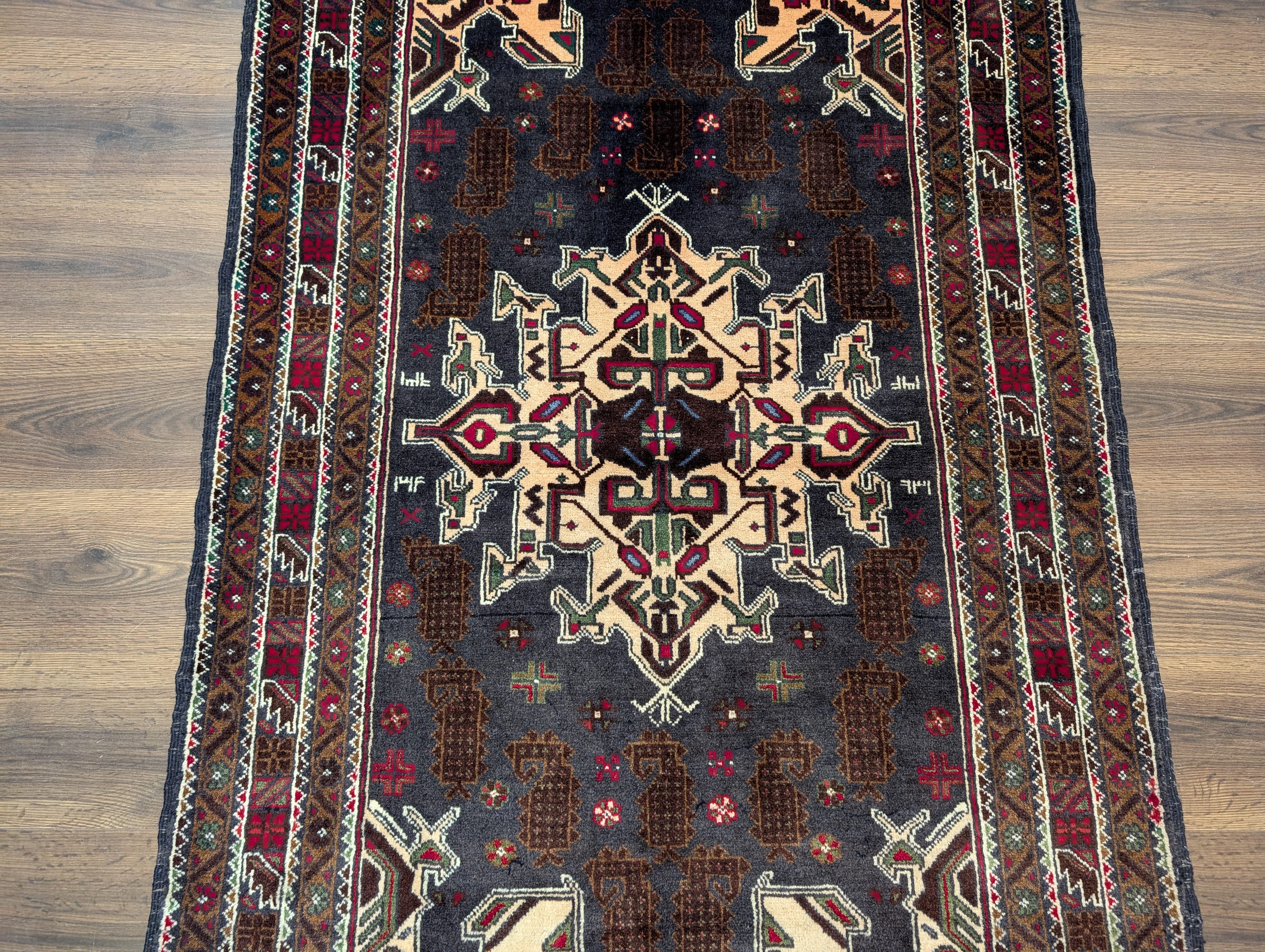 Afghan Baluch Rug 3.9 x 6.6, Tribal Handmade Wool Carpet - Jewel Rugs