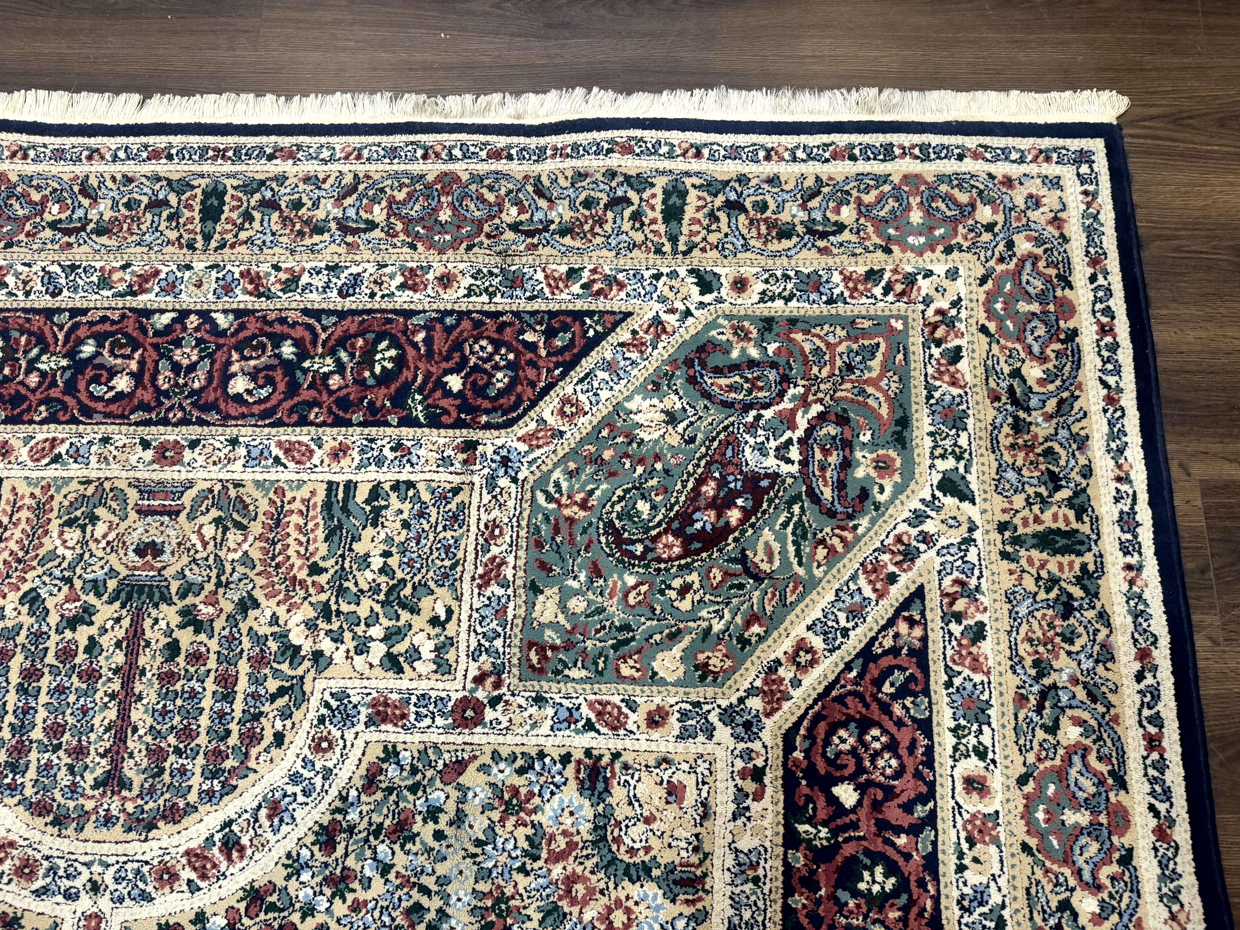 Persian Rug 8x11, Belgium Power Loomed Rug, Kirman Lavar Floral Design, Vintage Rug - Jewel Rugs