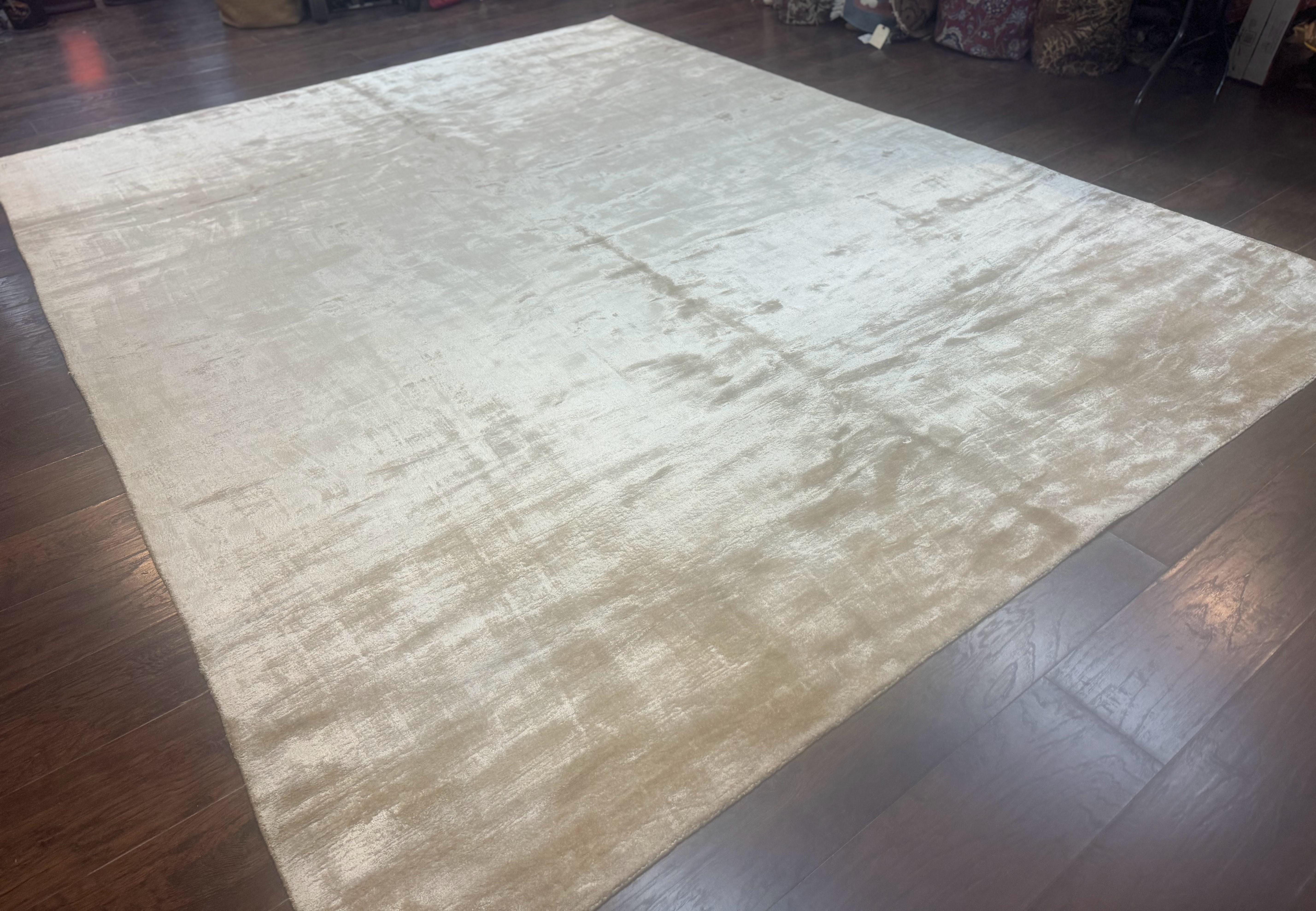 Silk Tibetan Rug 9x11, Handmade Silk Area Rug, Modern Contemporary Carpet - Jewel Rugs