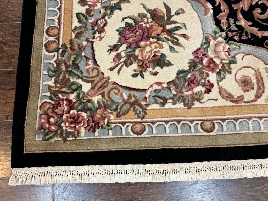 Aubusson Rug 8x10, Floral, Wool Pile, Elegant, European Design, Handmade, Fine - Jewel Rugs
