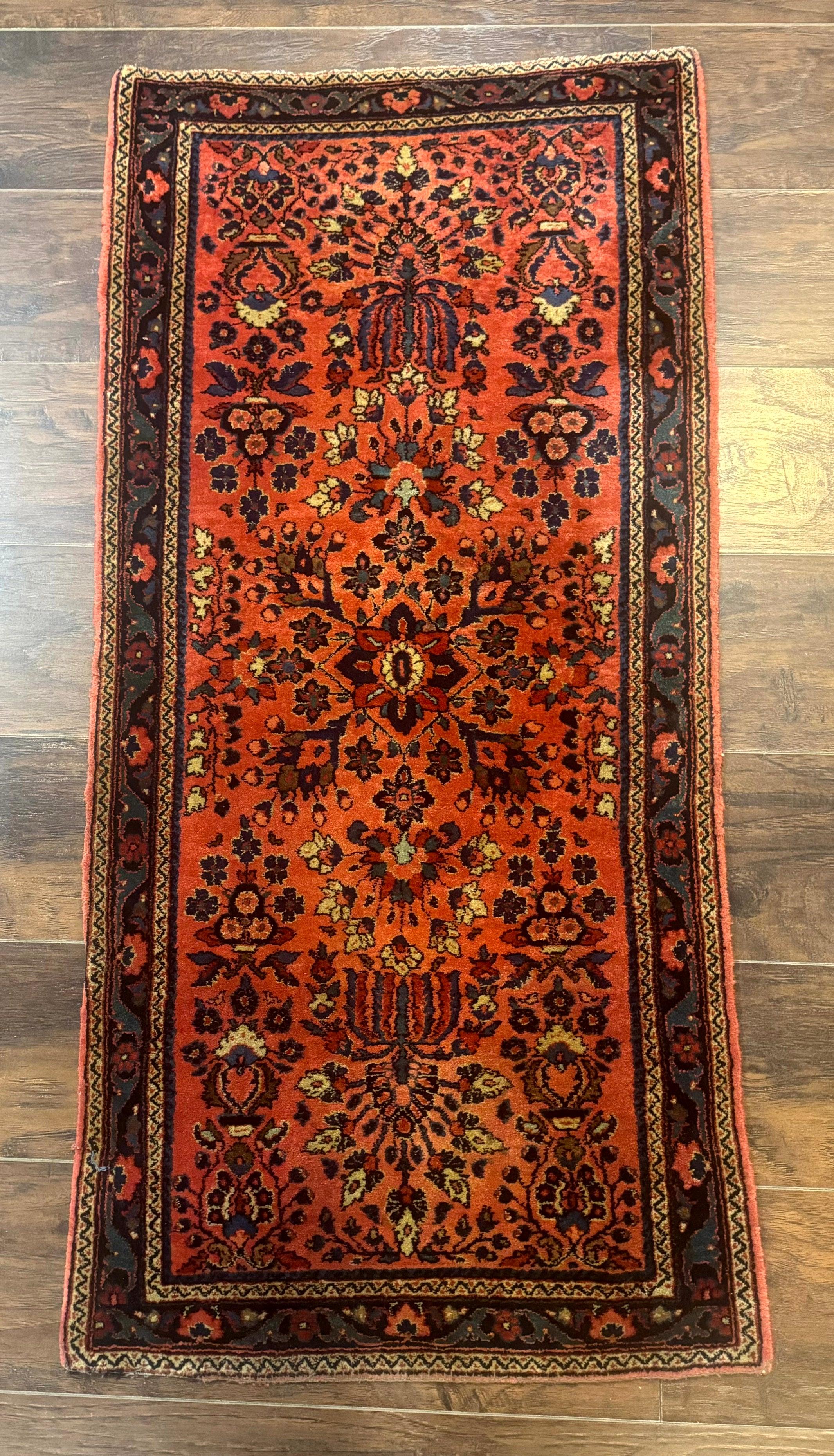 Antique Persian Sarouk Rug 2x4, Red, Fine 260 KPSI - Jewel Rugs