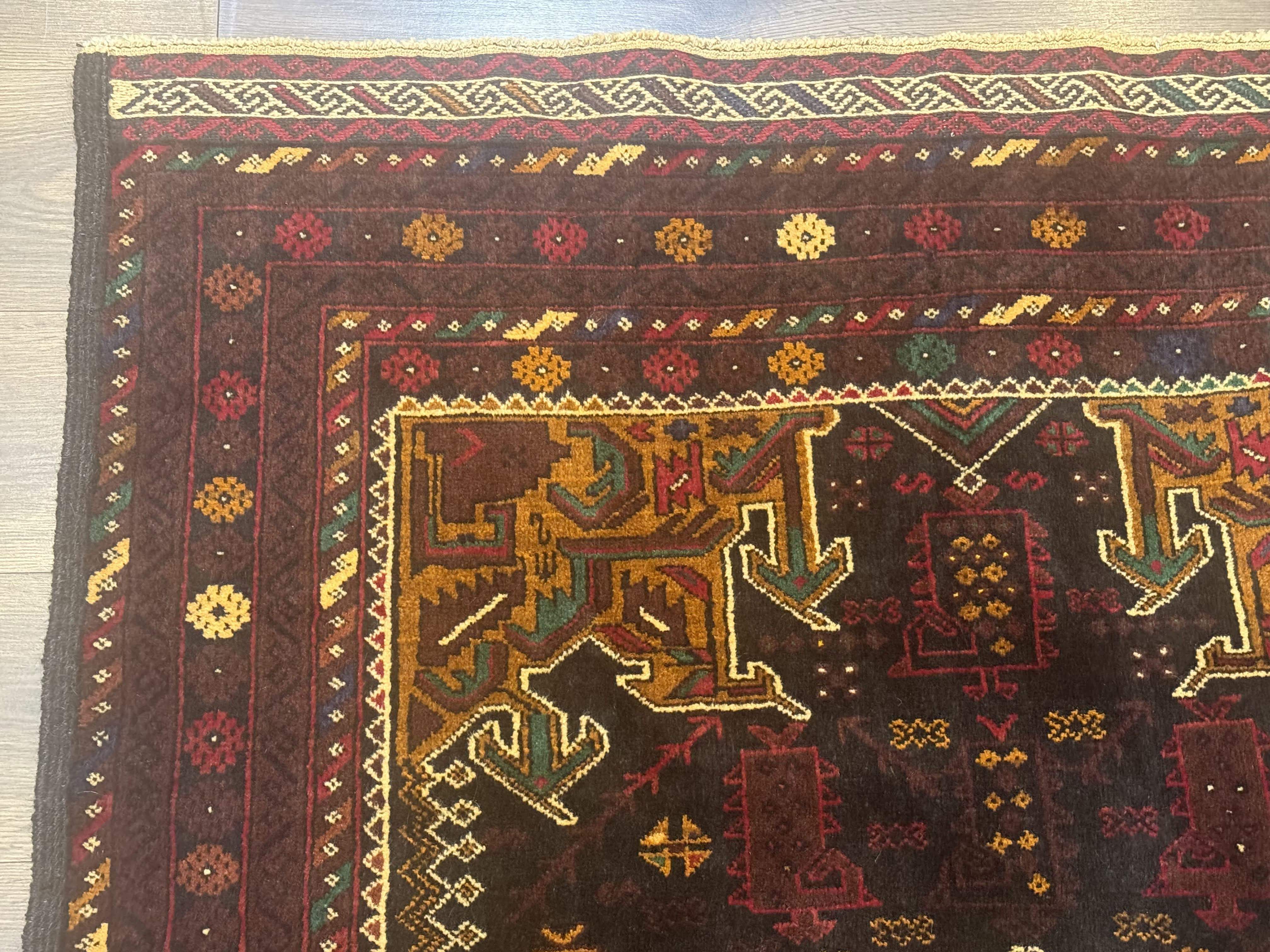 Persian Baluch Rug 4x7, Hand-Knotted Wool Tribal Carpet - Jewel Rugs