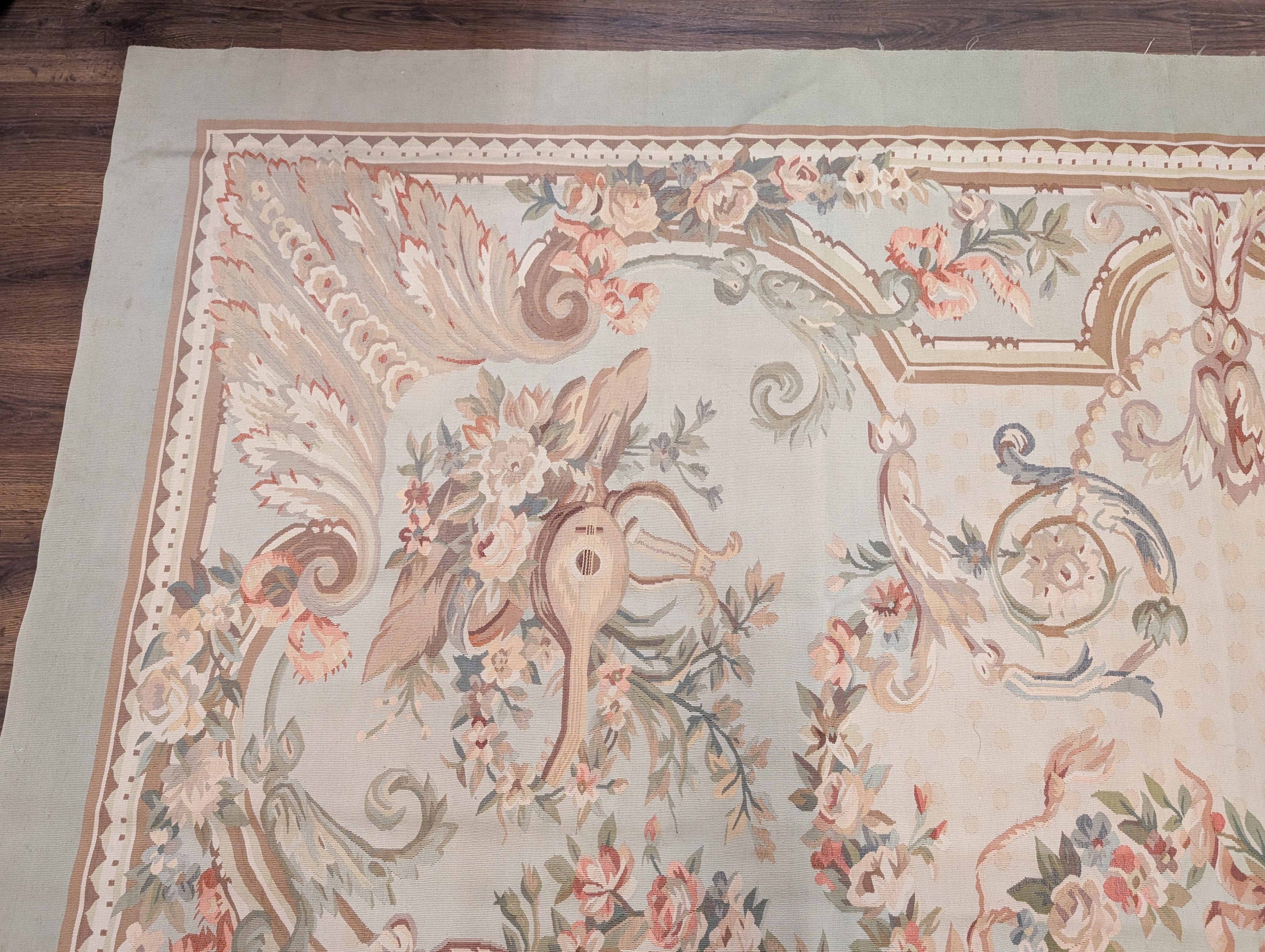 Aubusson Rug 10x14, Flatweave Hand-Woven Wool Carpet - Jewel Rugs