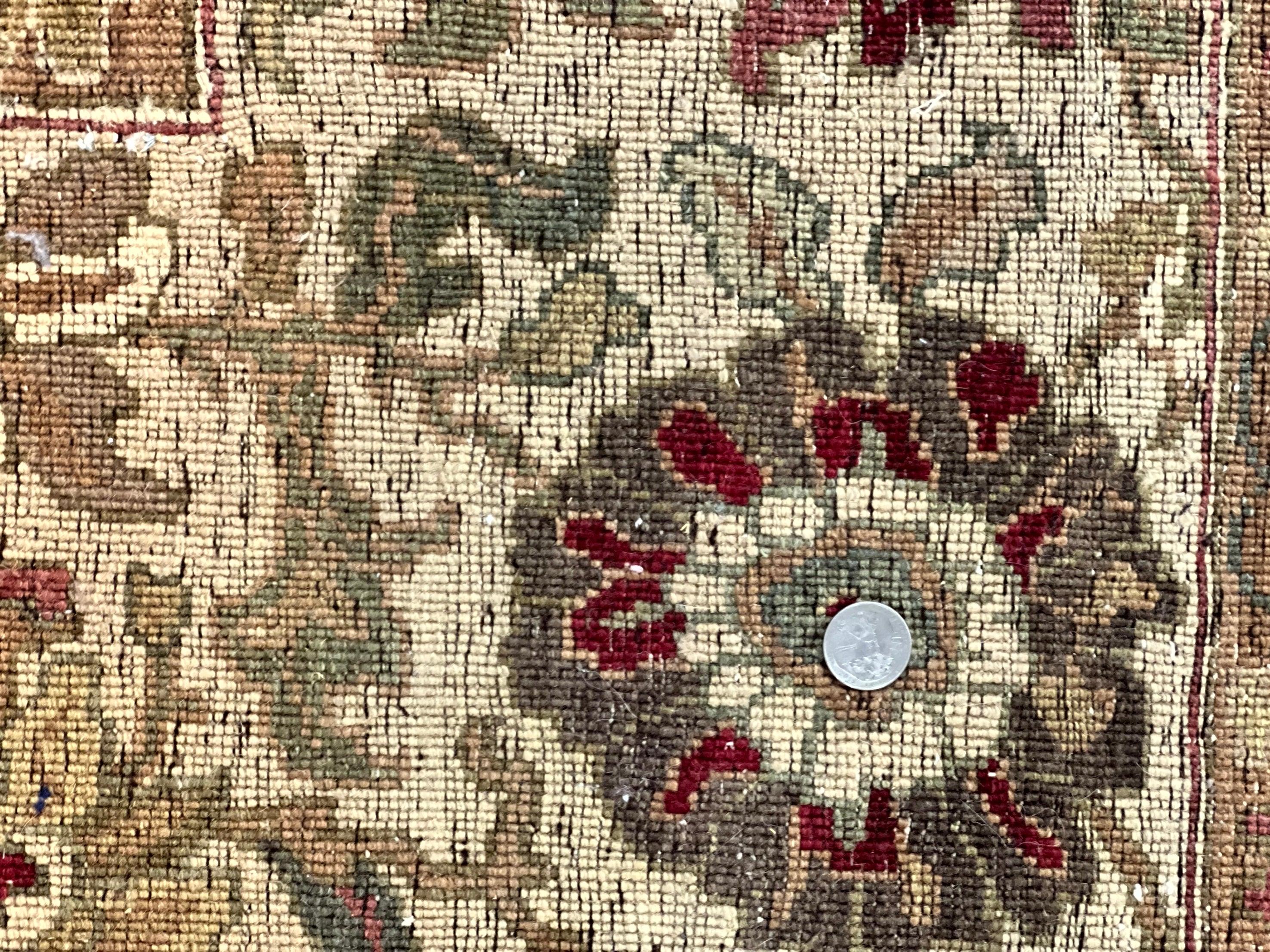 Indo Persian Rug 10x14, Indian Mahal Carpet, Large Wool Hand Knotted Carpet, Traditional Rug, Floral Allover, Dark Brown - Jewel Rugs