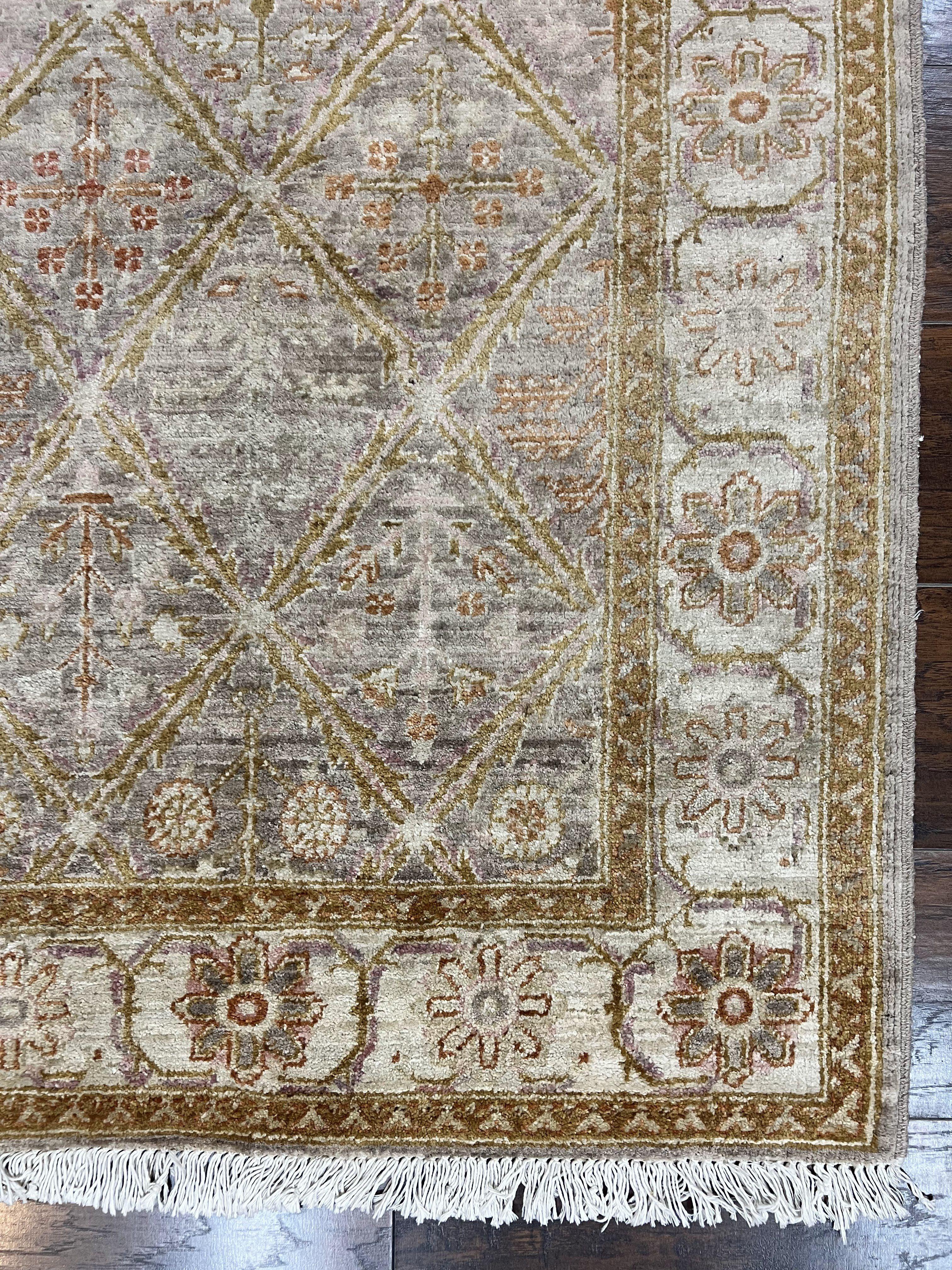 Pakistani Peshawar Rug 3x5, Safavieh Wool Handmade Hand Knotted Vintage Rug, Panel Design 3 x 5 Oriental Carpet - Jewel Rugs