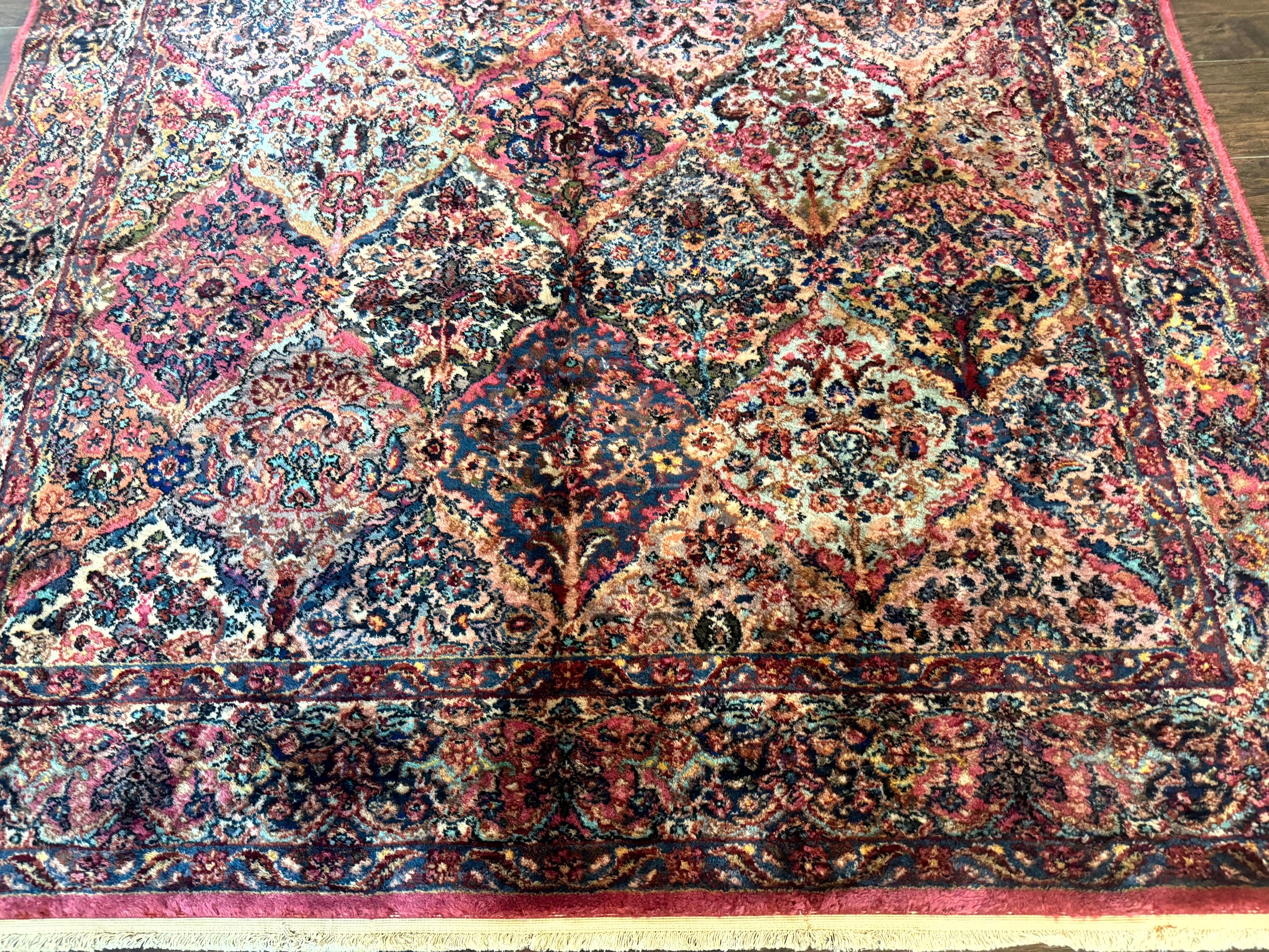 Karastan Rug 6x9, Multicolor Panel Kirman Rug #717, Wool Original Karastan Collection 700 Series, Vintage Discontinued Karastan - Jewel Rugs