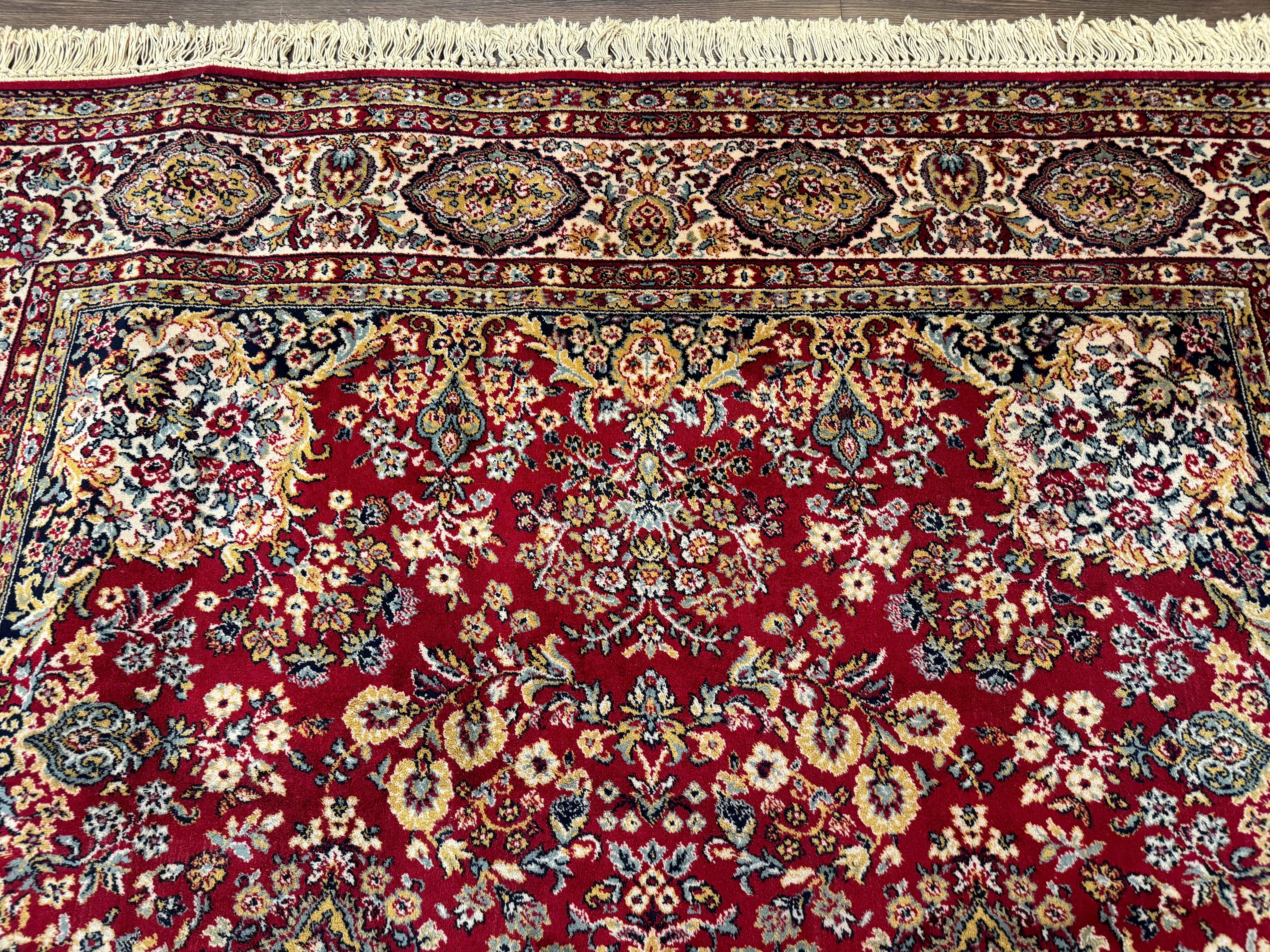 Persian Wool Rug 7x10, Couristan Carpet, Belgium Power Loomed Rug, Red, Floral, Traditional - Jewel Rugs