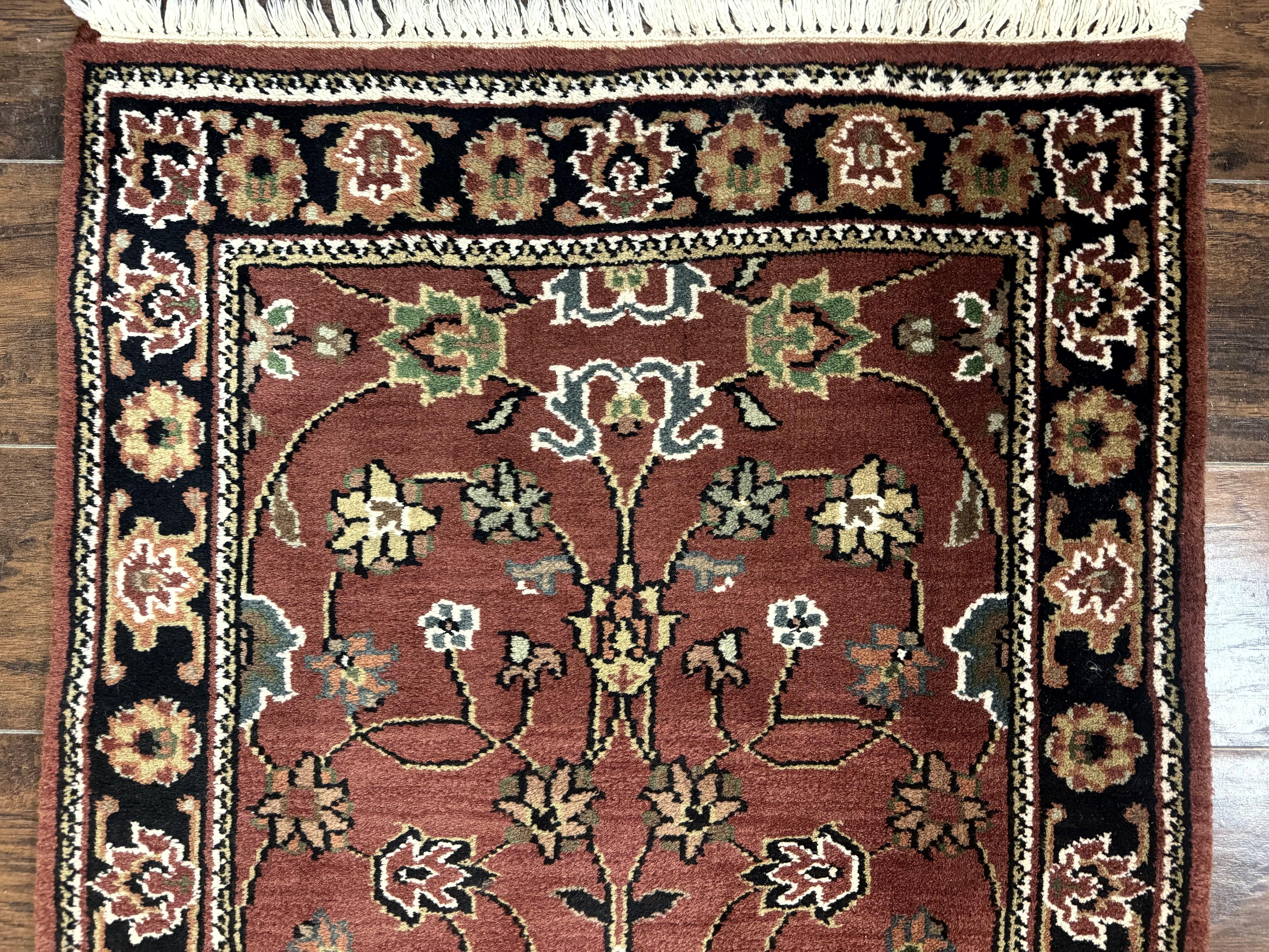 Indo Persian Sarouk Runner Rug 2.8 x 20 ft Runner for Hallway, Long Runner Rug, Handmade - Jewel Rugs