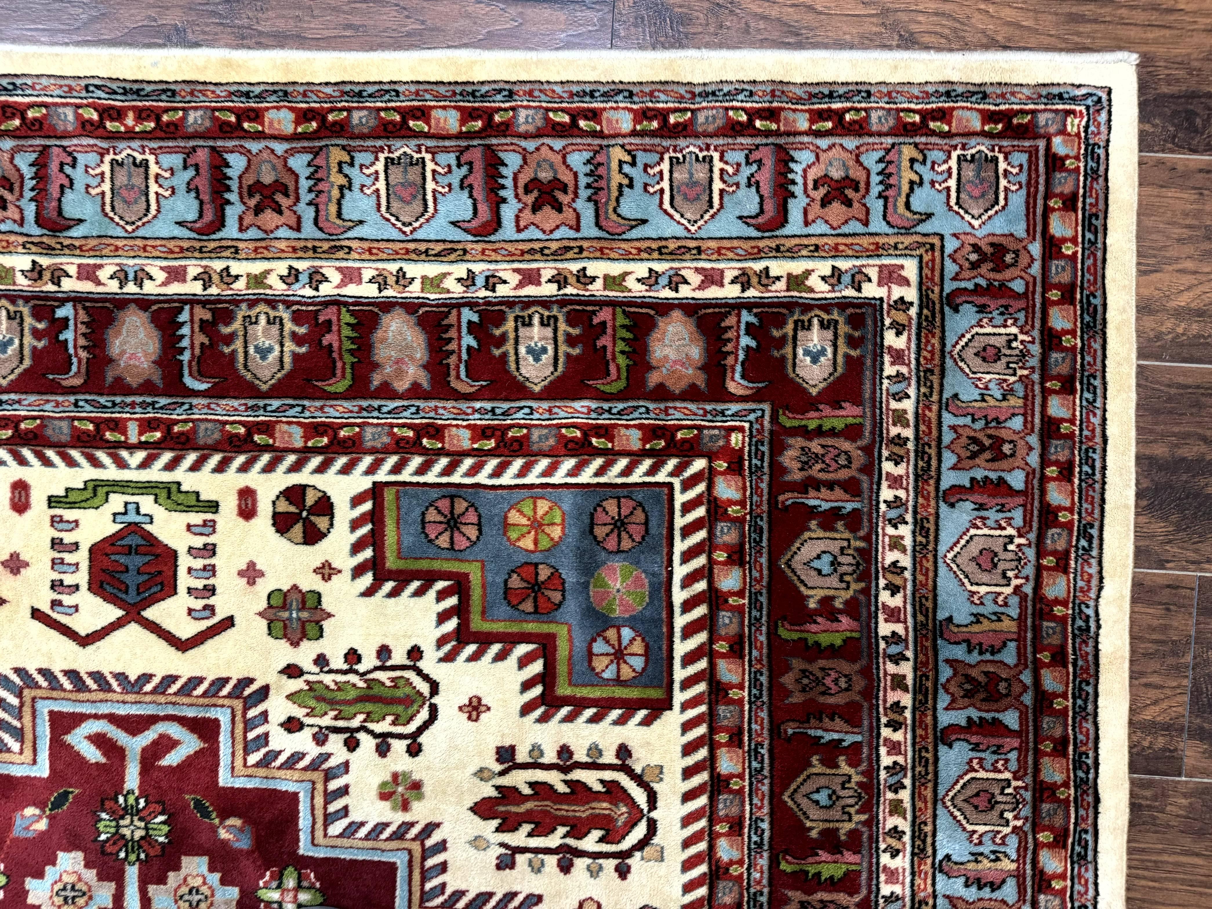 Turkish Kazak Rug 6x9, Geometric Medallions - Jewel Rugs