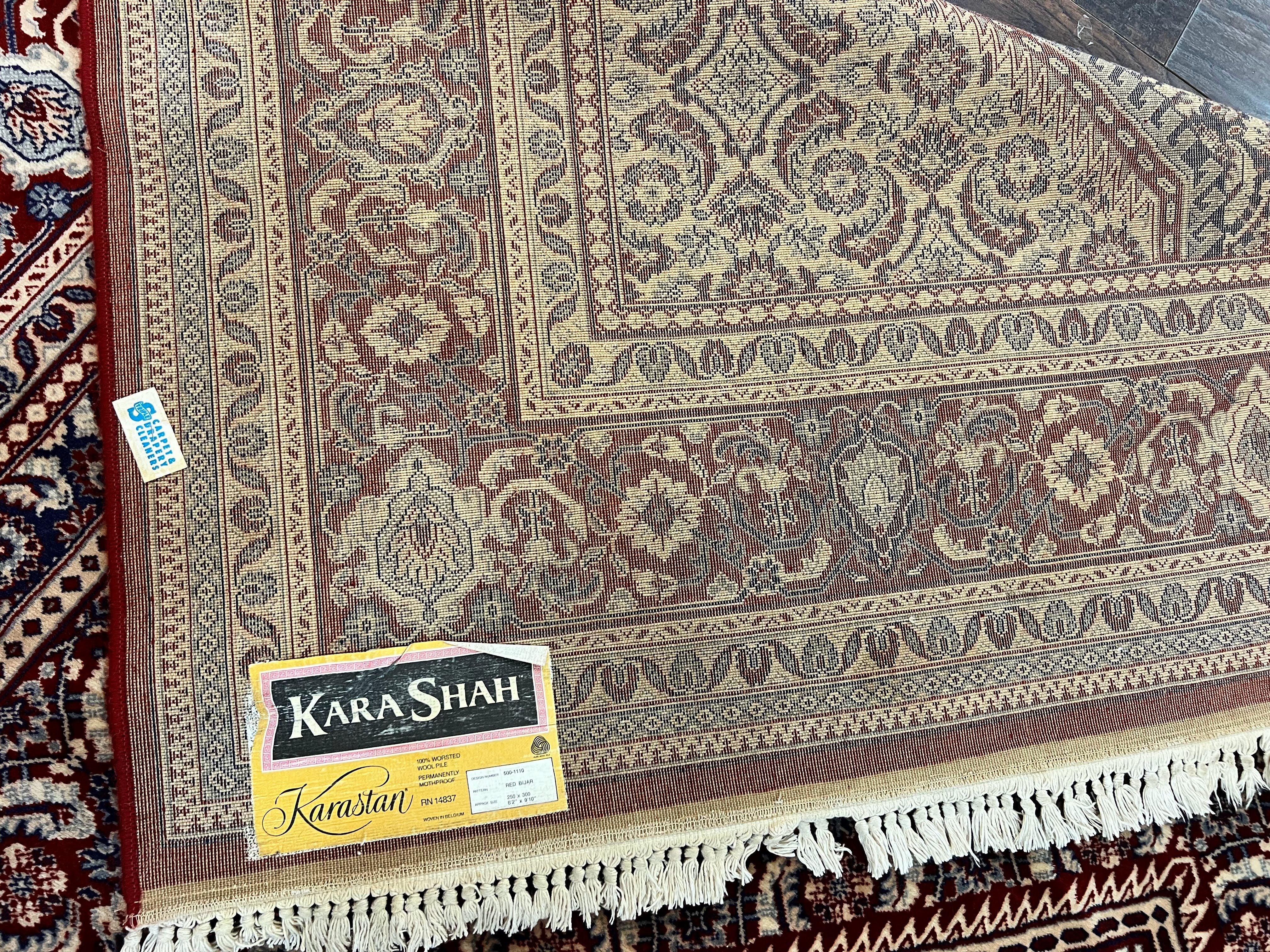 Karastan Rug 8x10, Kara Shah Red Bidjar, Belgium Power Loomed Rug, Wool Pile Karastan Rug, Vintage - Jewel Rugs
