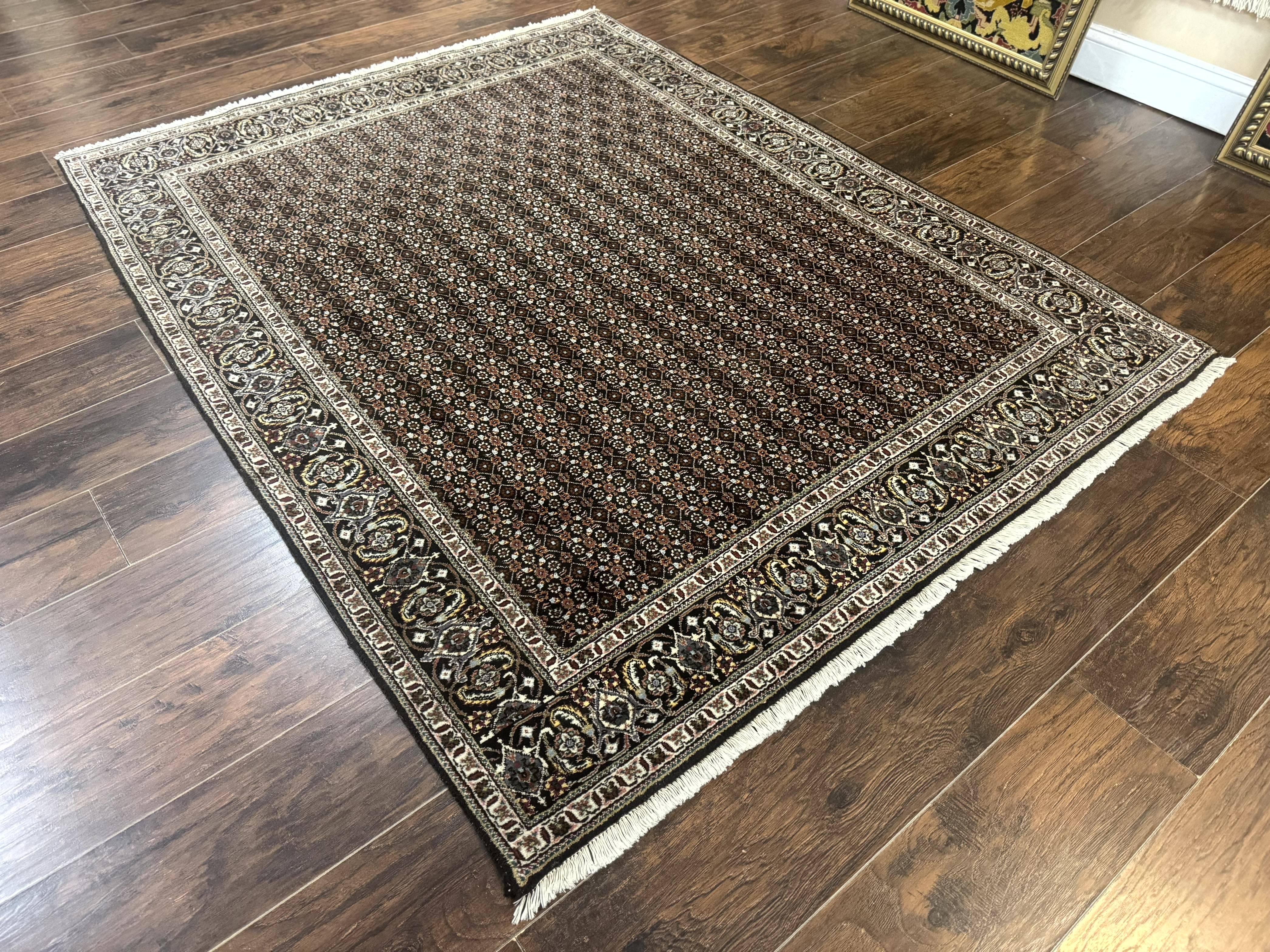 Persian Tabriz Rug 5x7, Black, Allover Pattern - Jewel Rugs