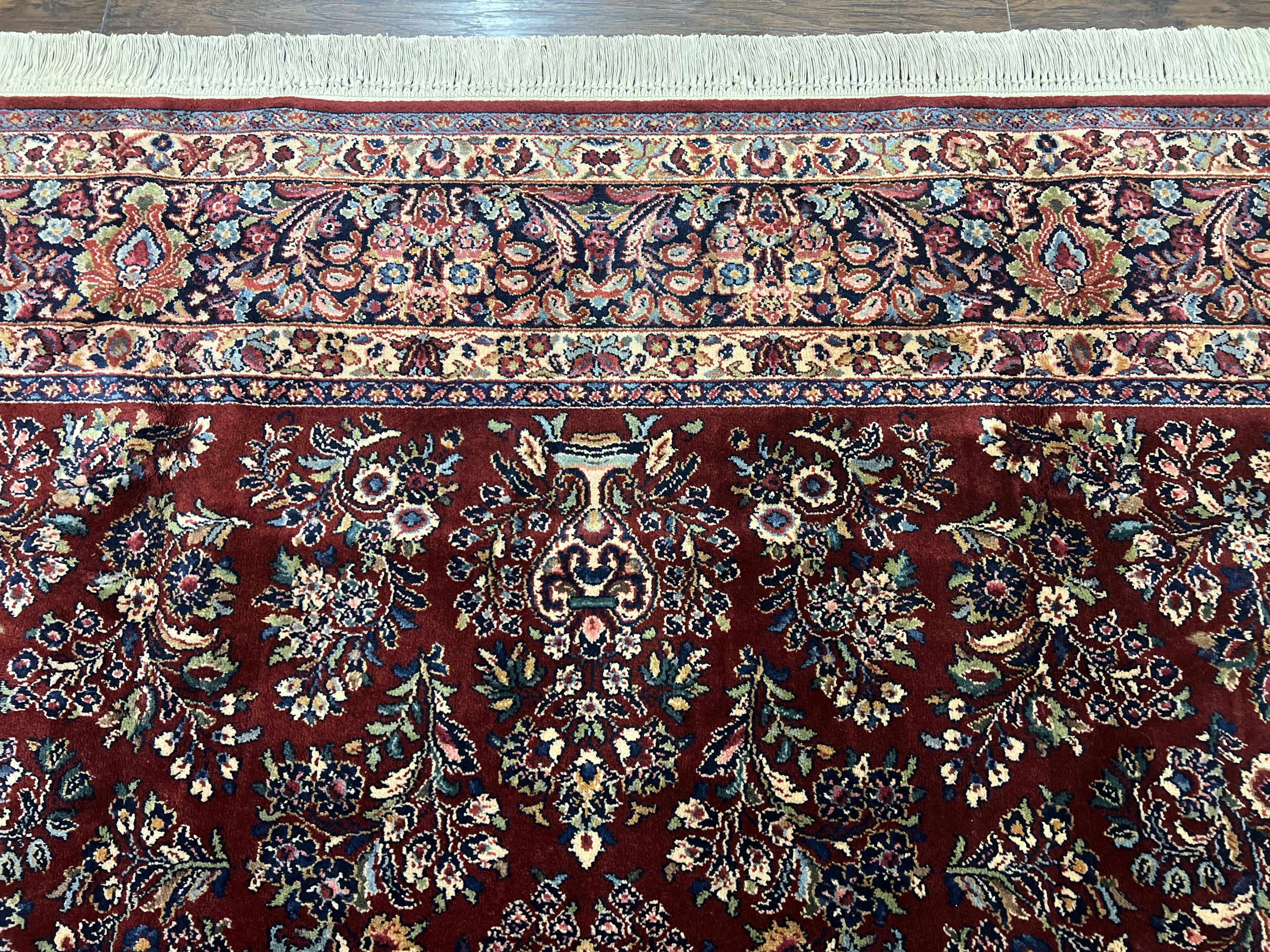 Karastan Rug Sarouk #785, Large Wool Pile Karastan Carpet 10x14 ft, Original Collection 700 Series, Discontinued Vintage Karastan Rug, Red - Jewel Rugs
