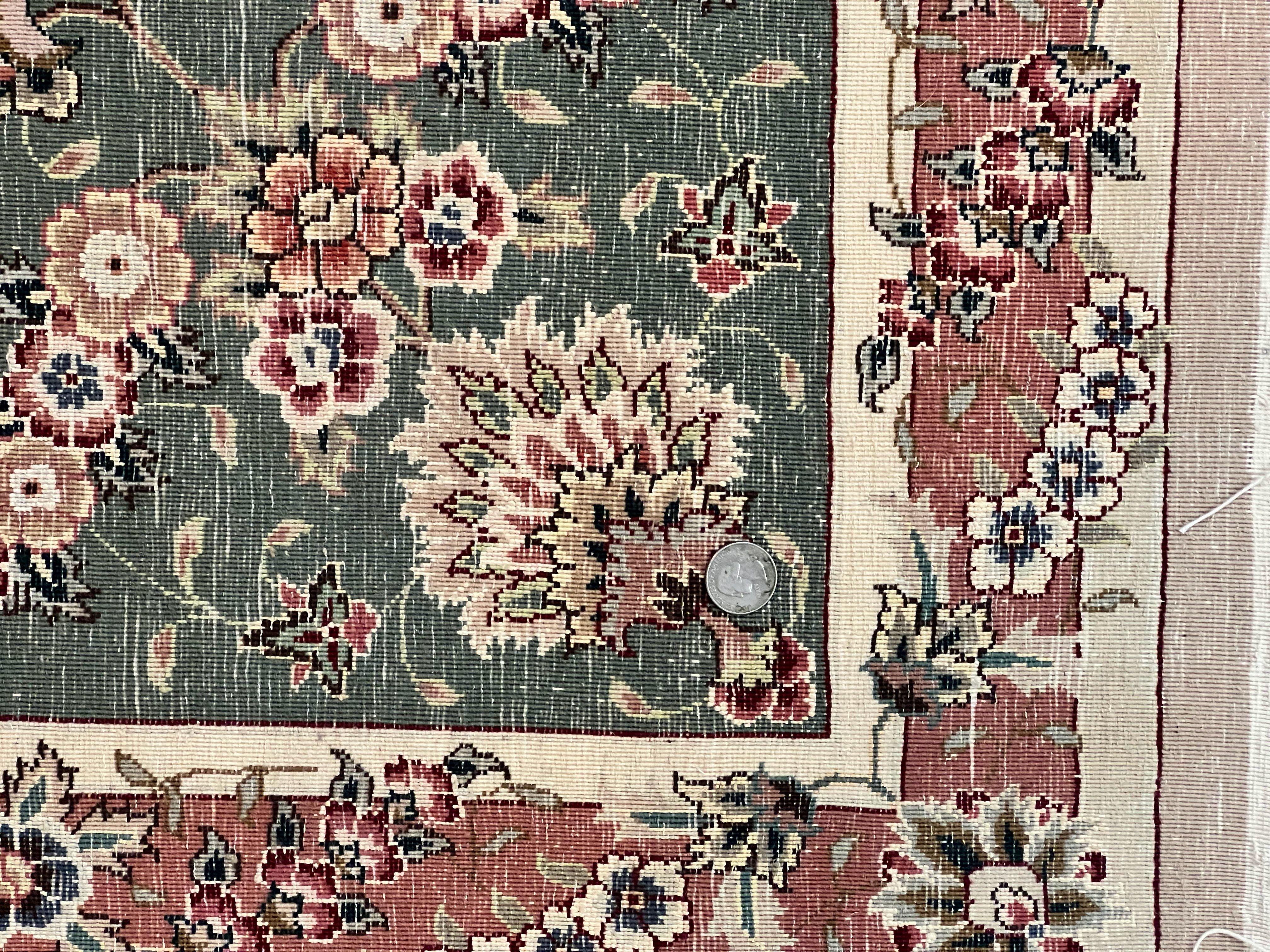 Magnificent Sino Persian Rug 10x14, Wool & Silk Highlights Vintage Hand Knotted Oriental Carpet, Floral Medallion Rug, Very Fine - Jewel Rugs