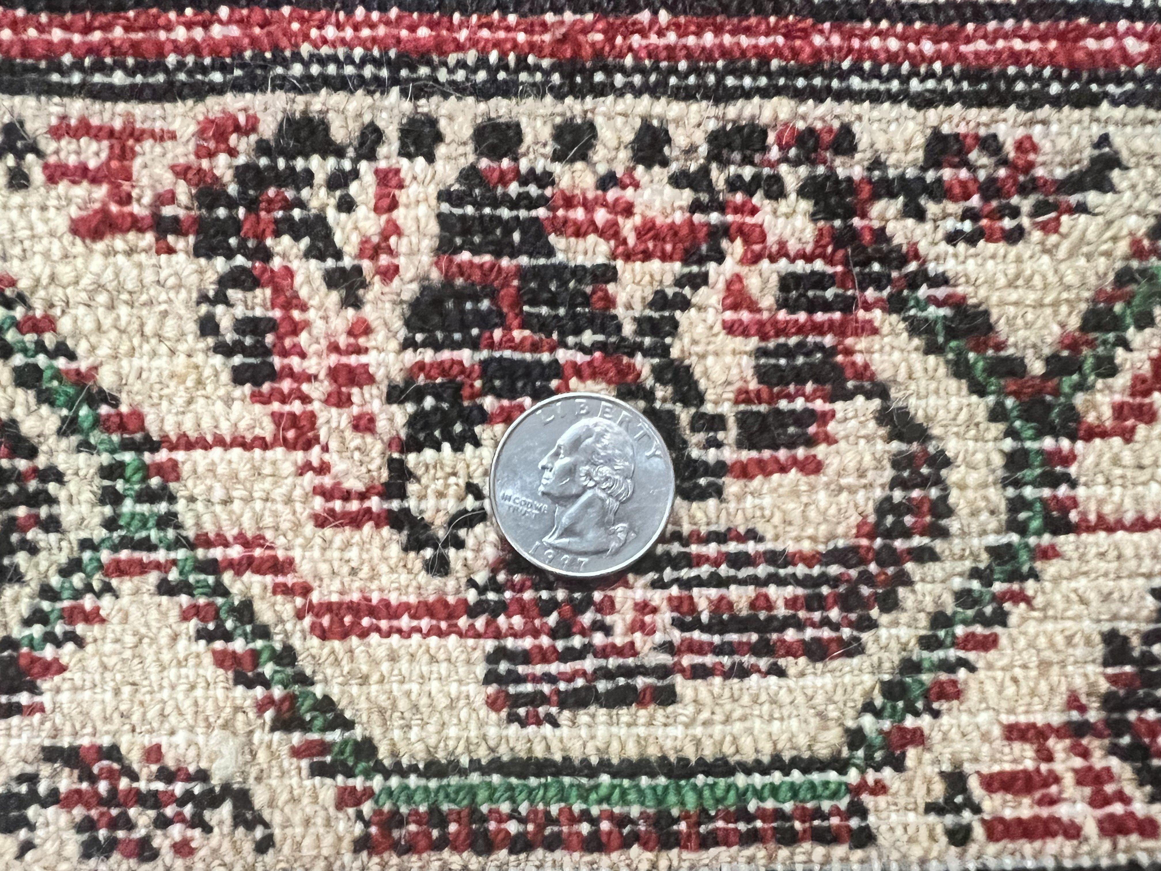 Persian Tribal Rug 2.6 x 5, Boteh Paisley Pattern, Red and Beige, Wool Hamadan Rug - Jewel Rugs