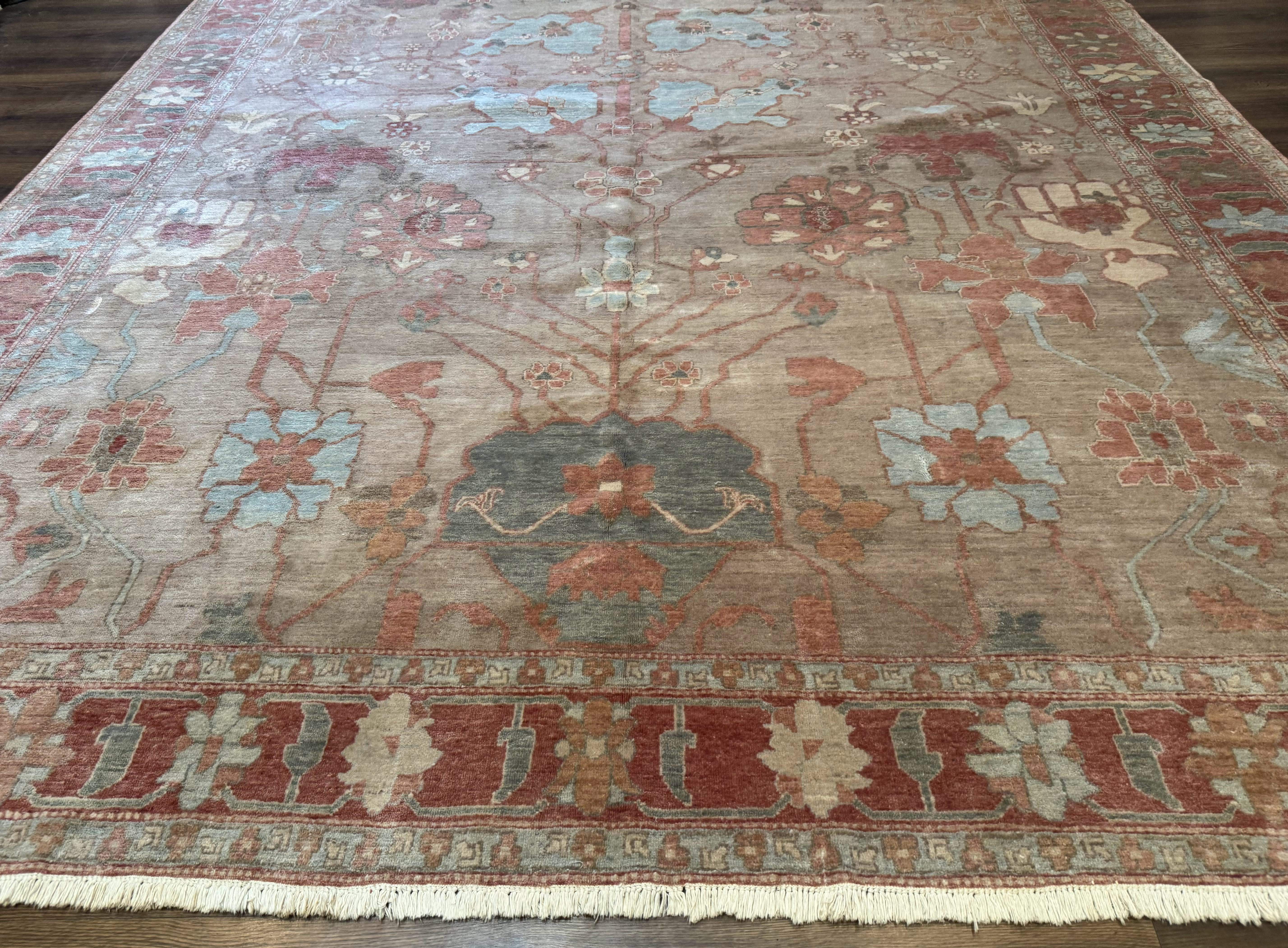 Turkish Oushak Rug 10x14, Rug for Modern Home, Soft Thick Pile, Muted Colors - Jewel Rugs