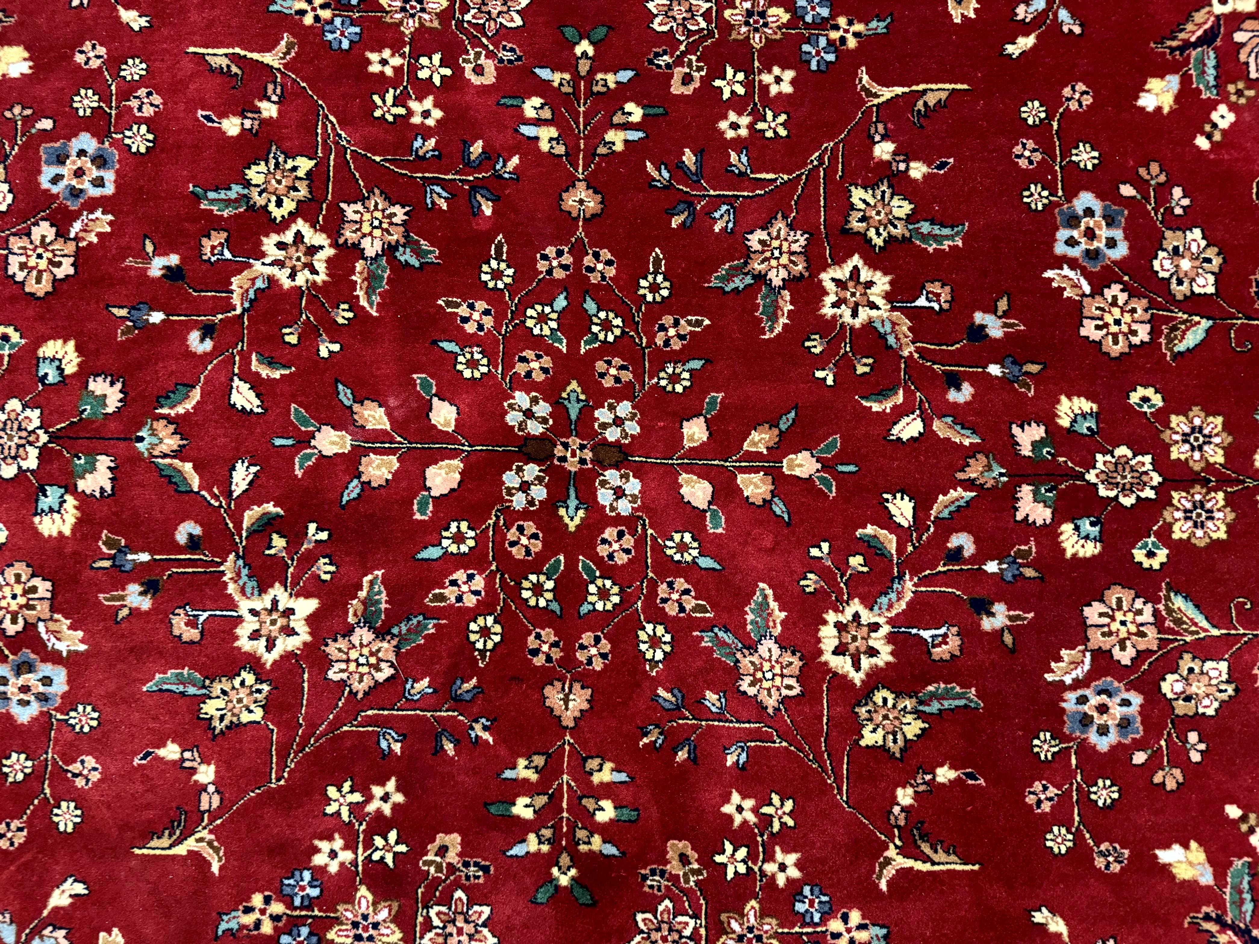 Indo Persian Rug 8x10, Red and Cream, Floral, Pande Cameron - Jewel Rugs