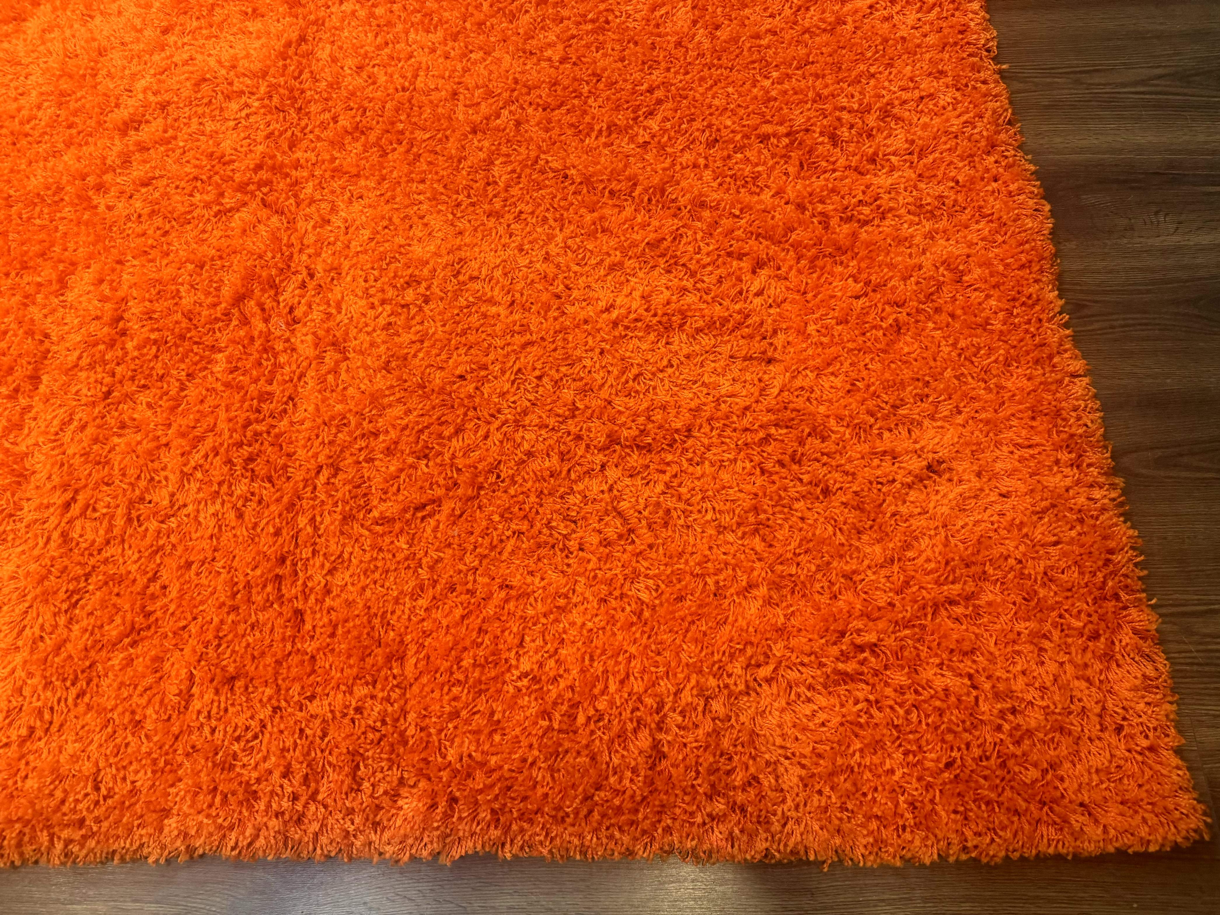 Large Orange Shag Rug 10x13 ft - Jewel Rugs