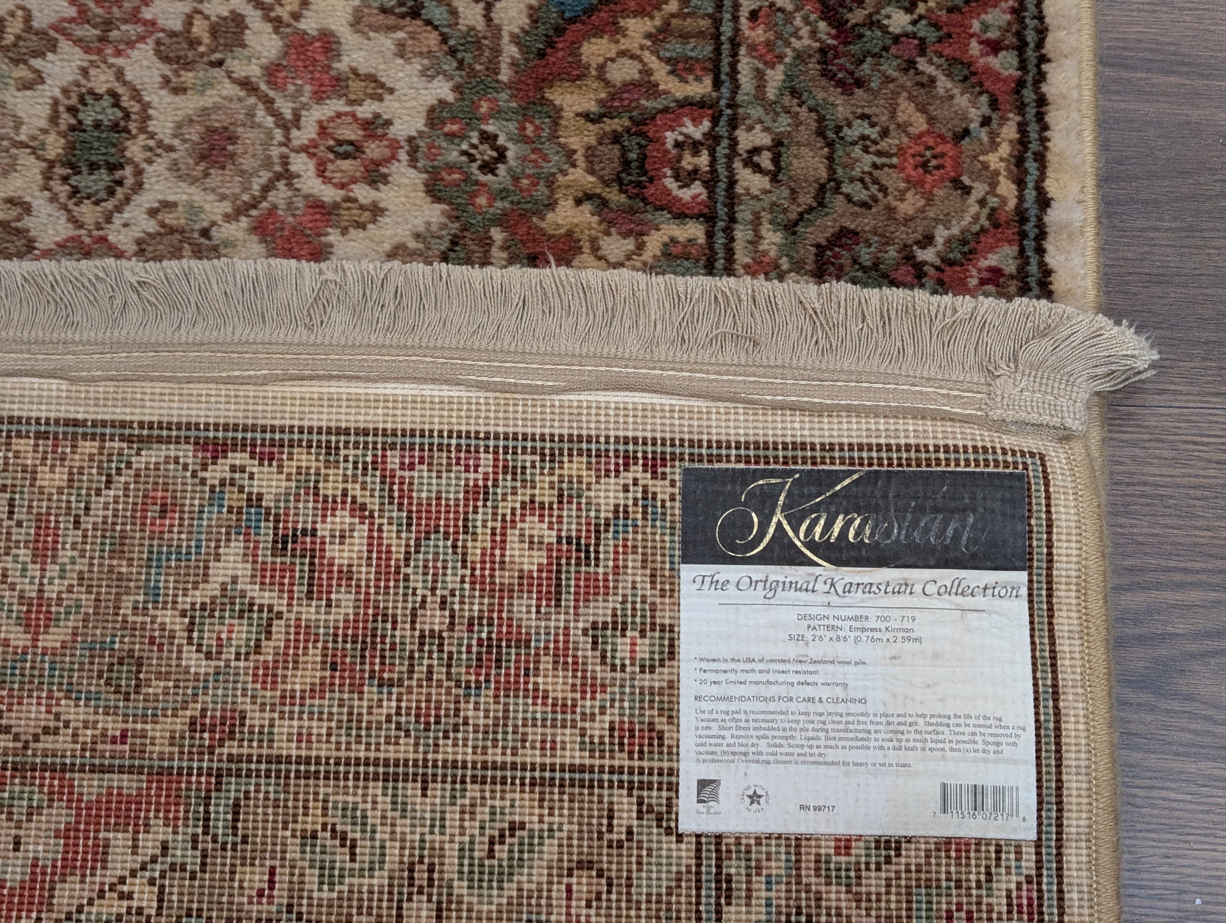 Karastan Runner Rug 2.6 x 8.6, Empress Kirman #700-719, Wool, Vintage - Jewel Rugs