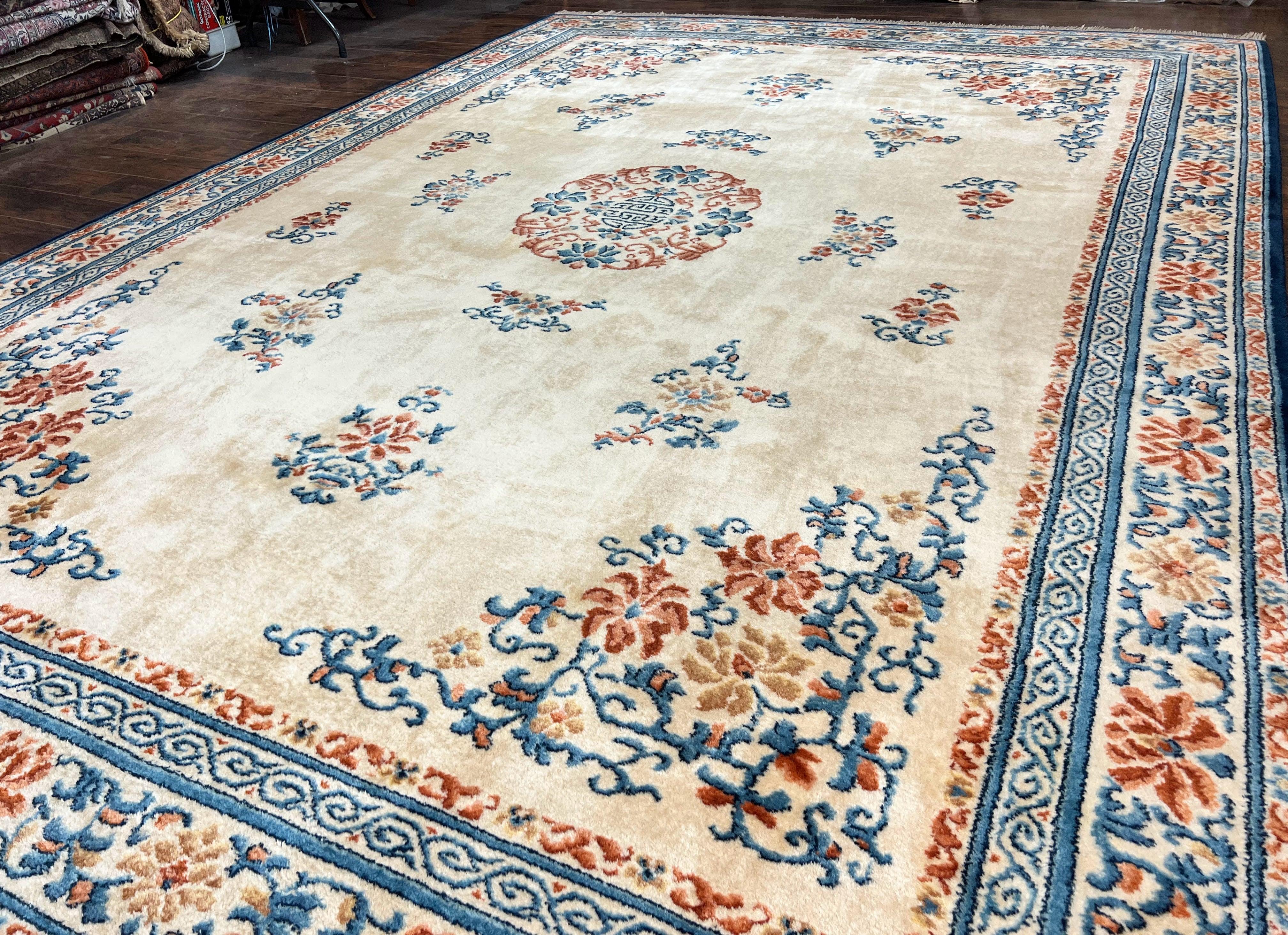 Karastan Rug 10x14 Chinese #718, Vintage Original 700 Series Wool Pile Karastan Carpet, Asian Oriental Rug, Rare - Jewel Rugs