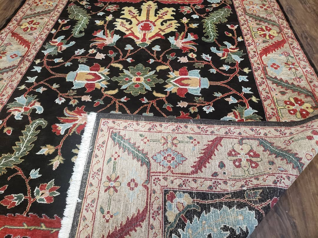 Peshawar Rug, 6x9 Rug, Hand Knotted Wool Area Rug, Black and Silver Rug, Unique Oriental Carpet, Handmade, Medium Sized Rug, Persian Rug - Jewel Rugs