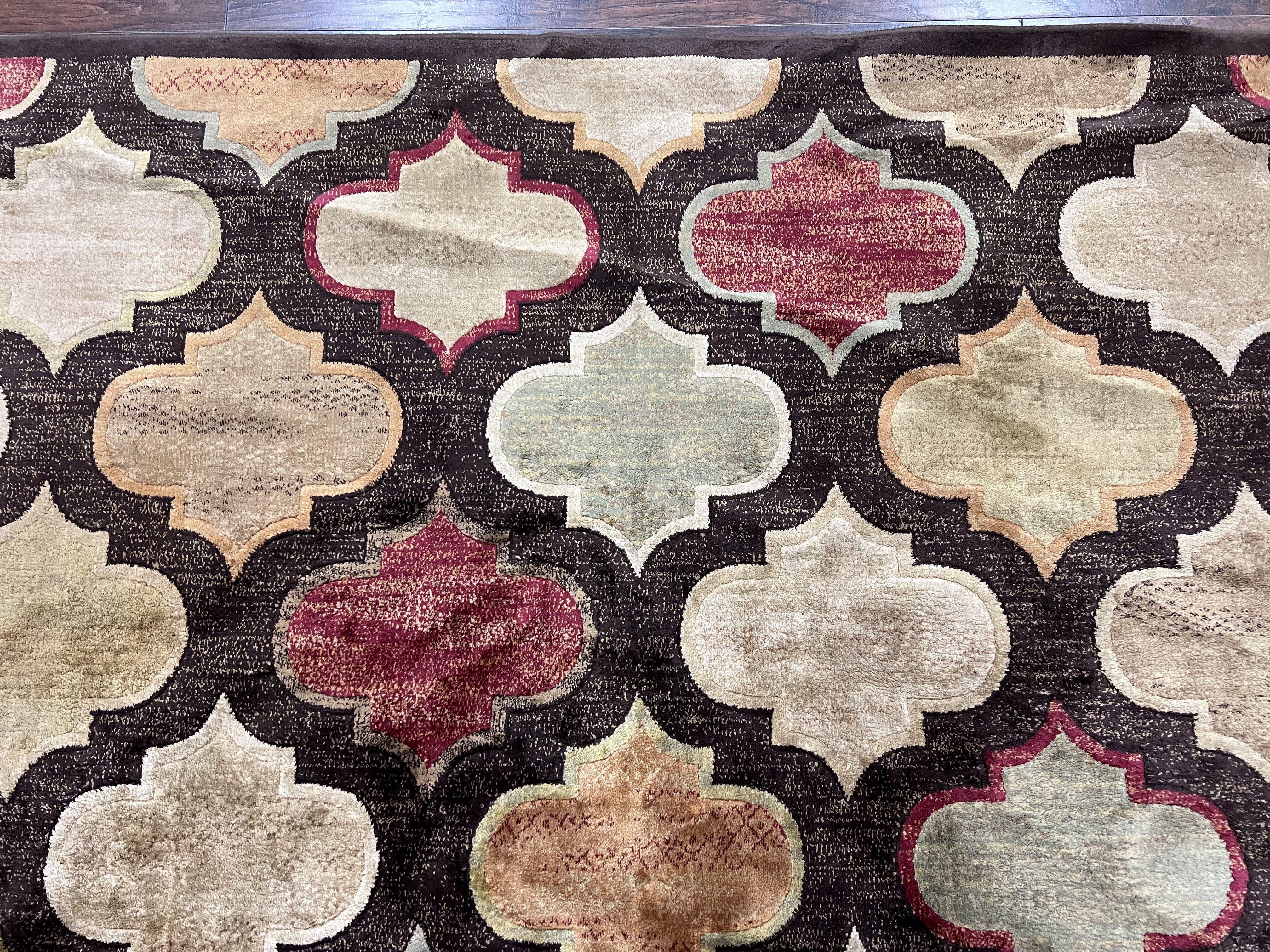 Panel Design Rug 5x7, Multicolor Contemporary Area Rug, Small Living Room Rug - Jewel Rugs