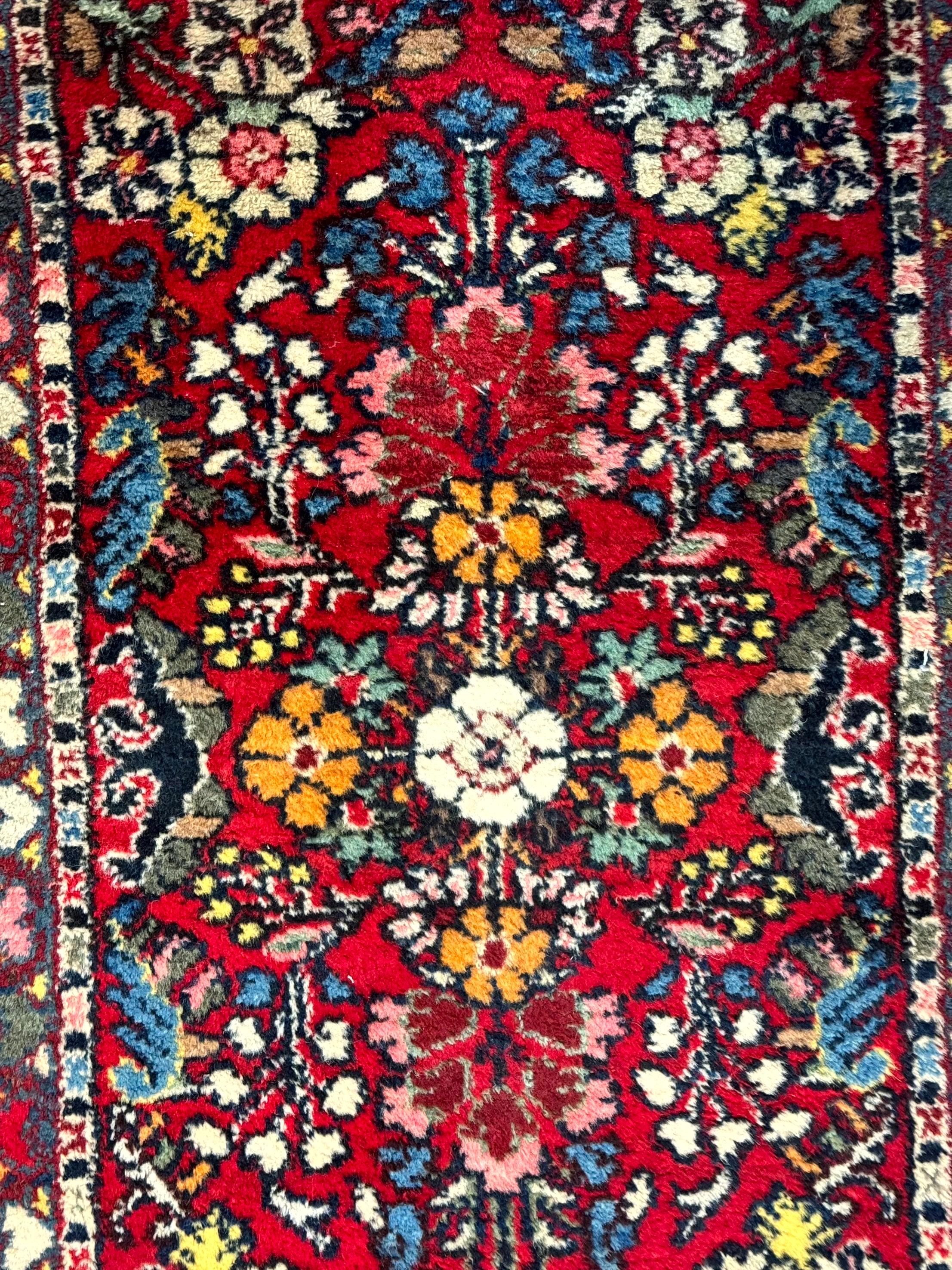 Small Persian Tribal Rug 2x3, Red Colorful Small Hamadan Carpet, Antique Persian Rug - Jewel Rugs