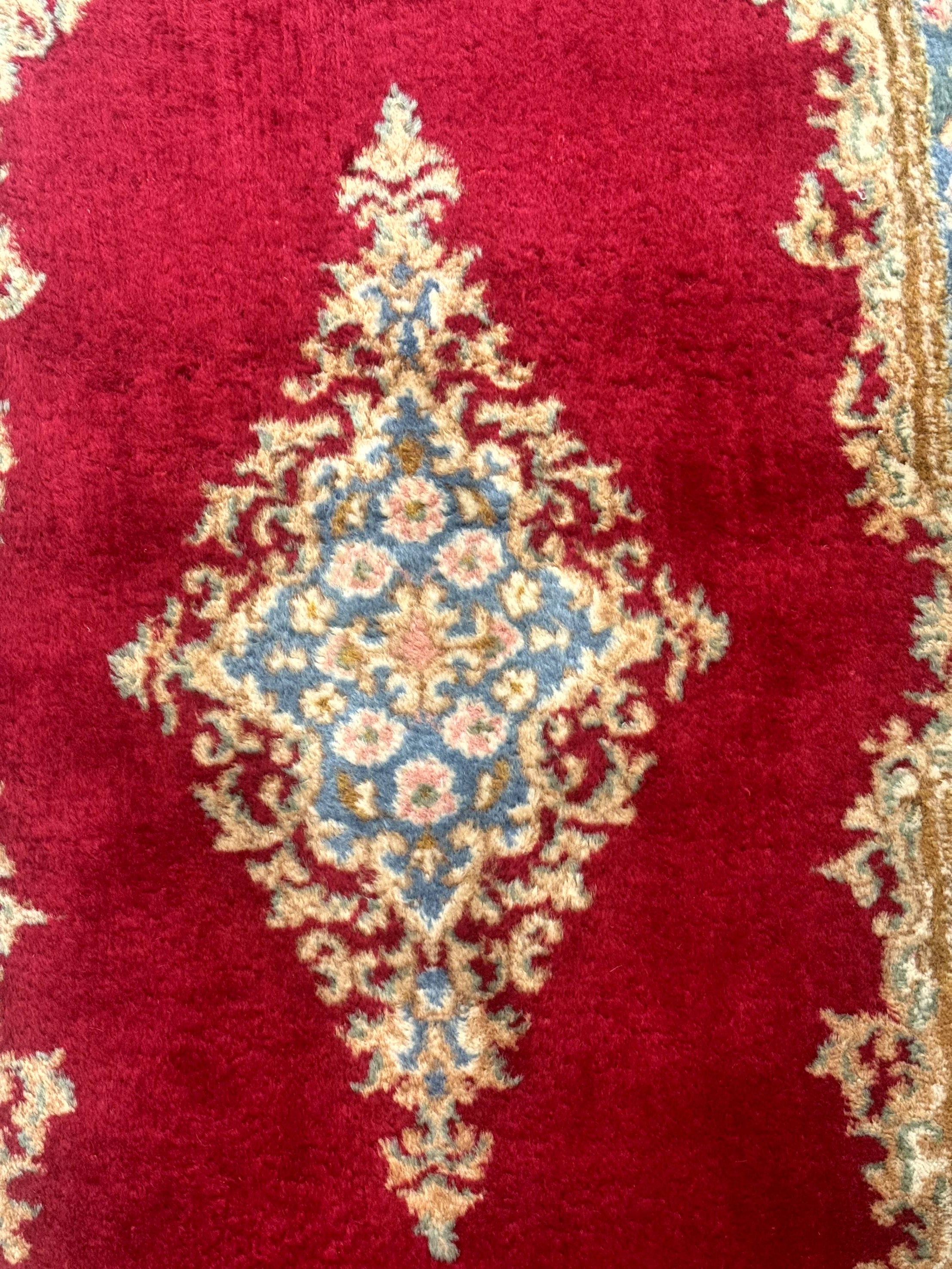Red Persian Kerman Rug 3x5, Semi Open Field, Handmade - Jewel Rugs