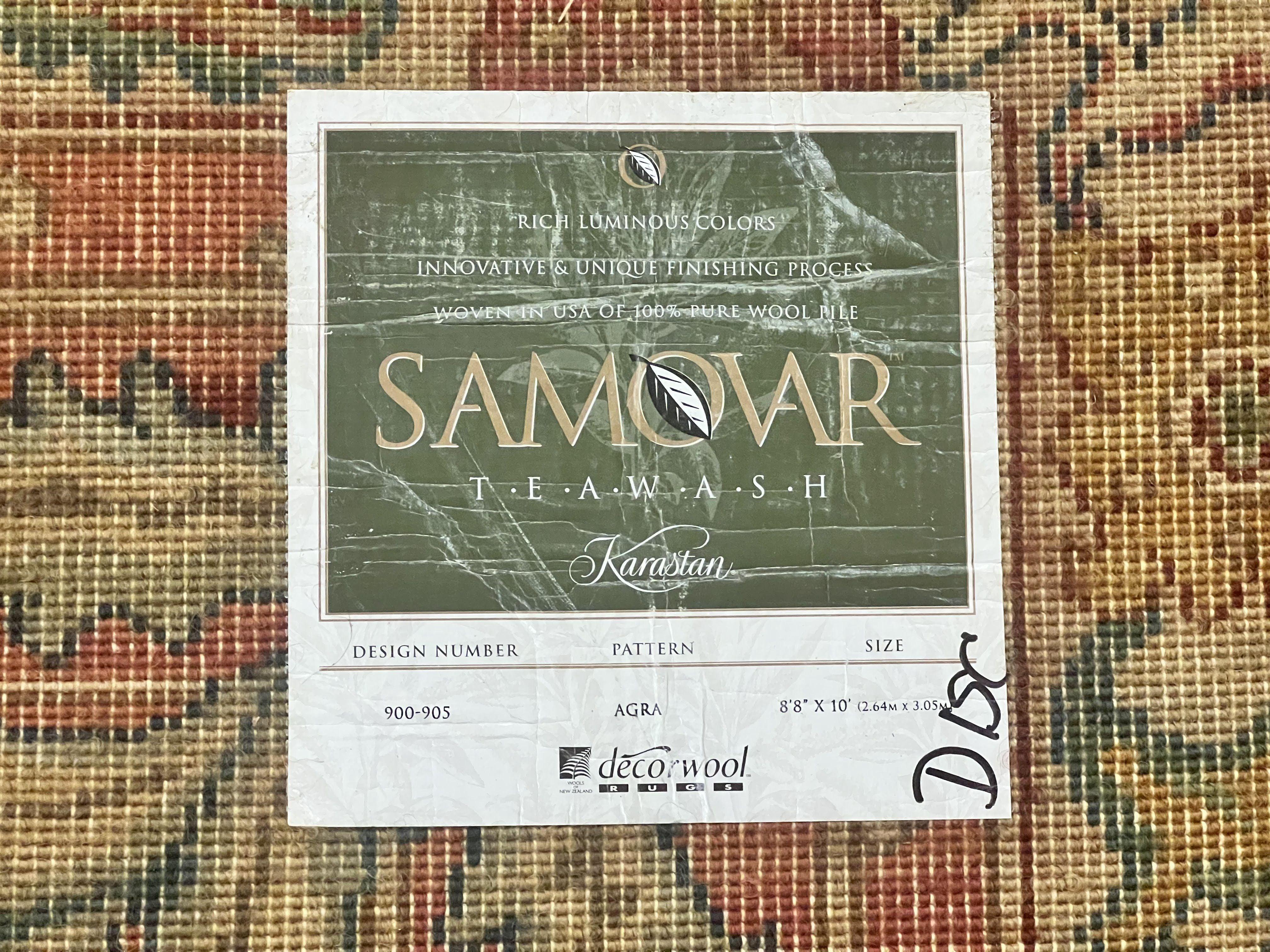 Karastan Rug 8.8 x 10 Samovar Teawash Agra #900-905, Vintage Wool Karastan Area Rug - Jewel Rugs