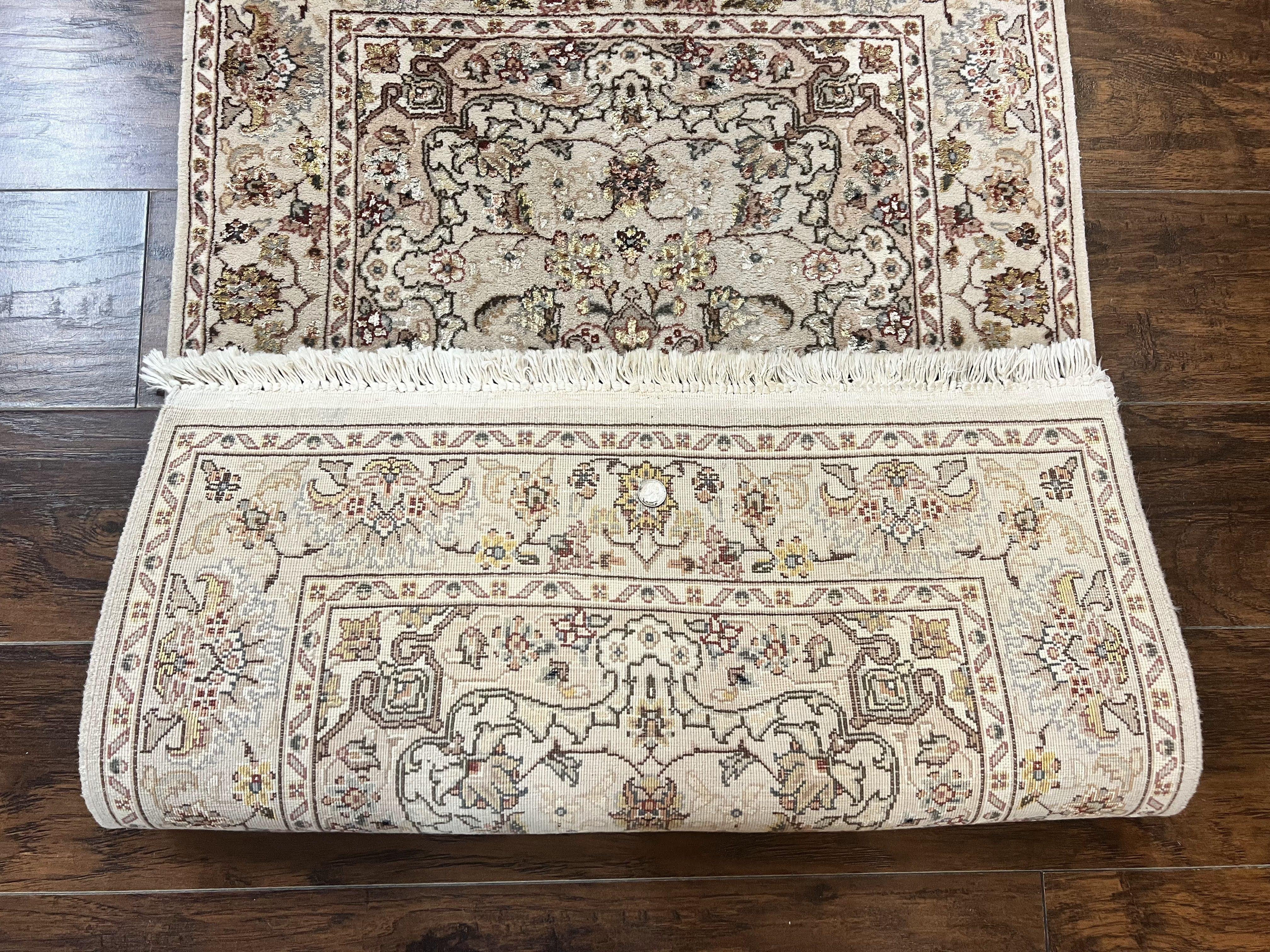 Sino Persian Rug 2.5 x 4, Hand Knotted Oriental Carpet, Small Persian Rug, Floral Medallion, Wool, Vintage - Jewel Rugs