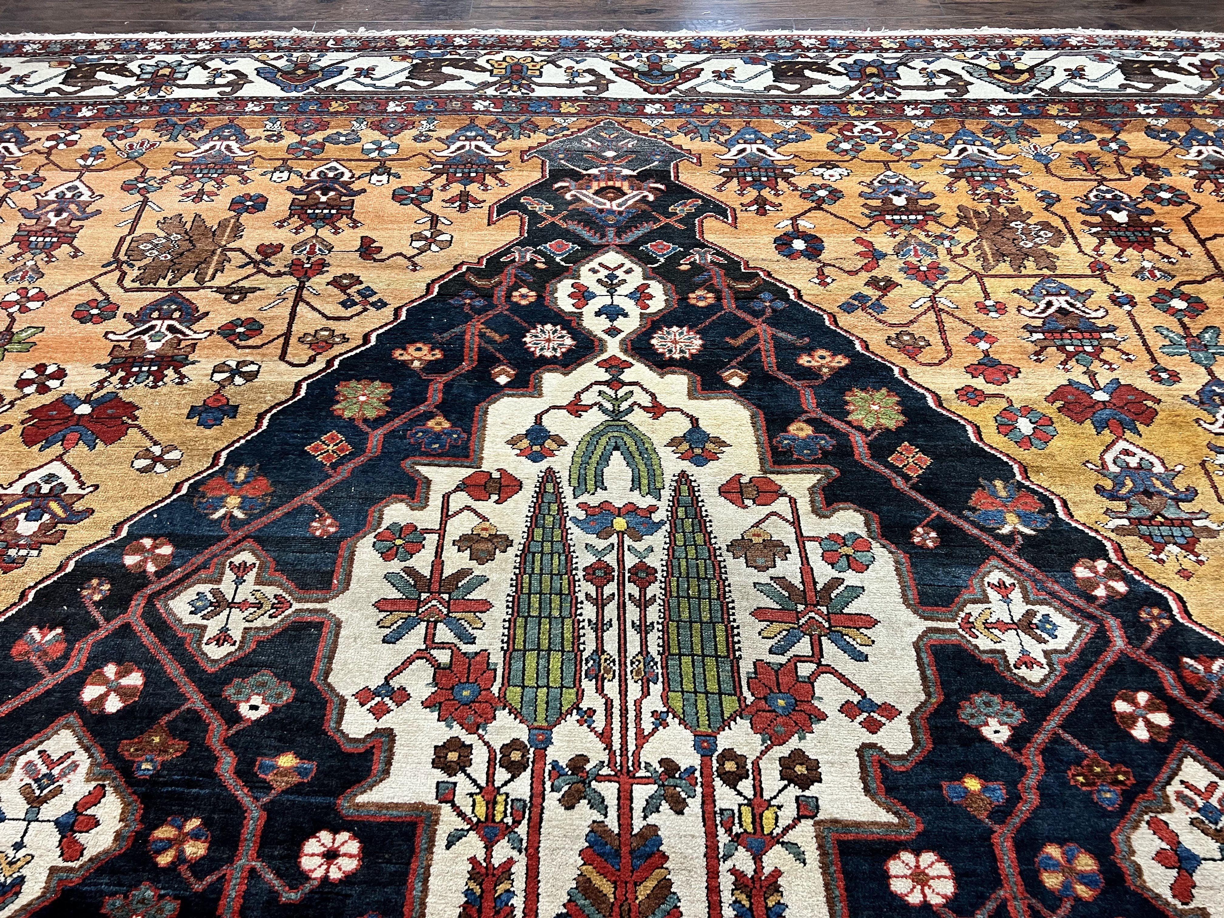 Antique Persian Bakhtiari Rug 14x19 – Rare Palace Size Carpet - Jewel Rugs