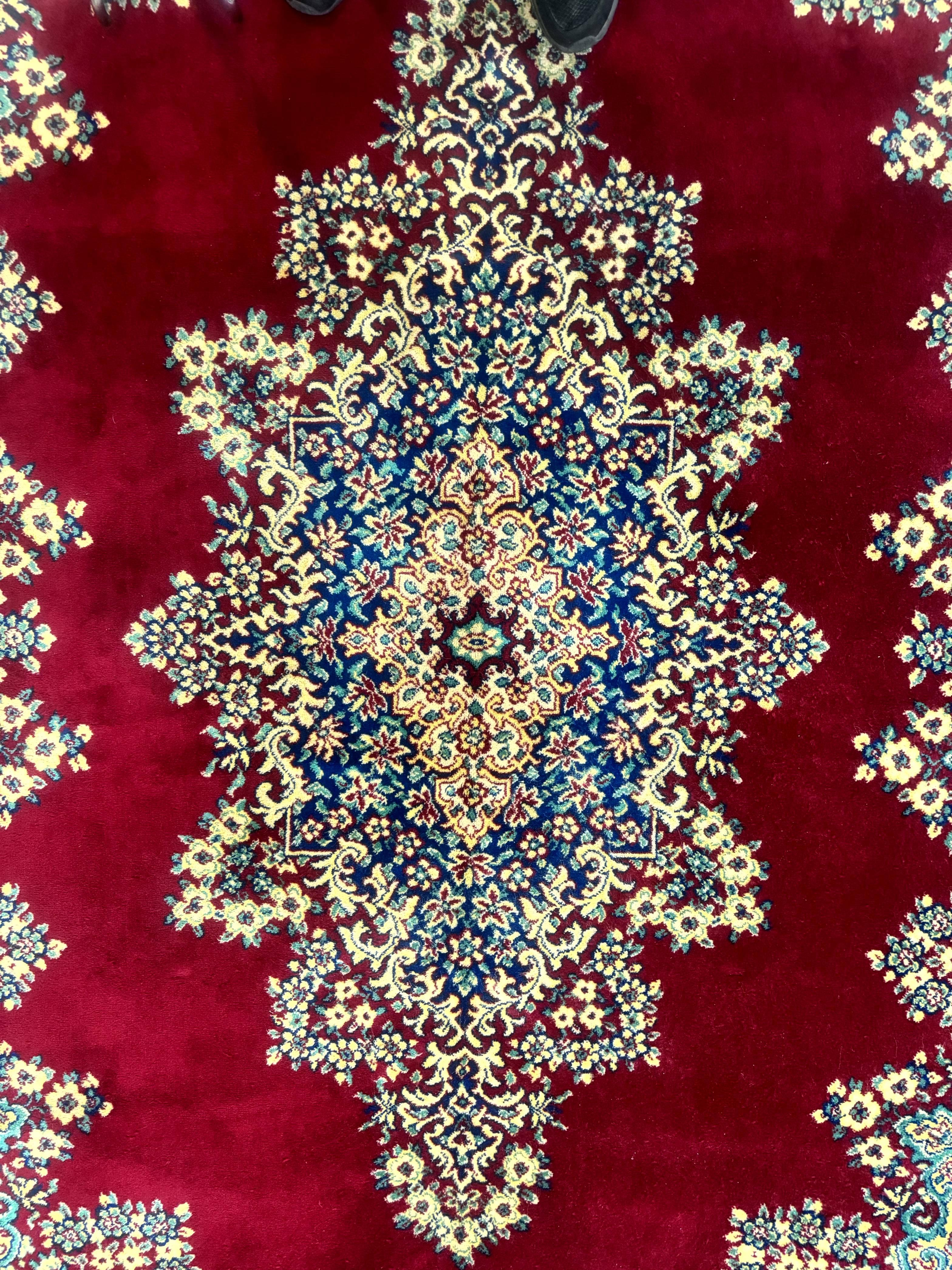Power Loomed Persian Oriental Rug 9x12, Vintage Wool Pile, Kirman Design - Jewel Rugs