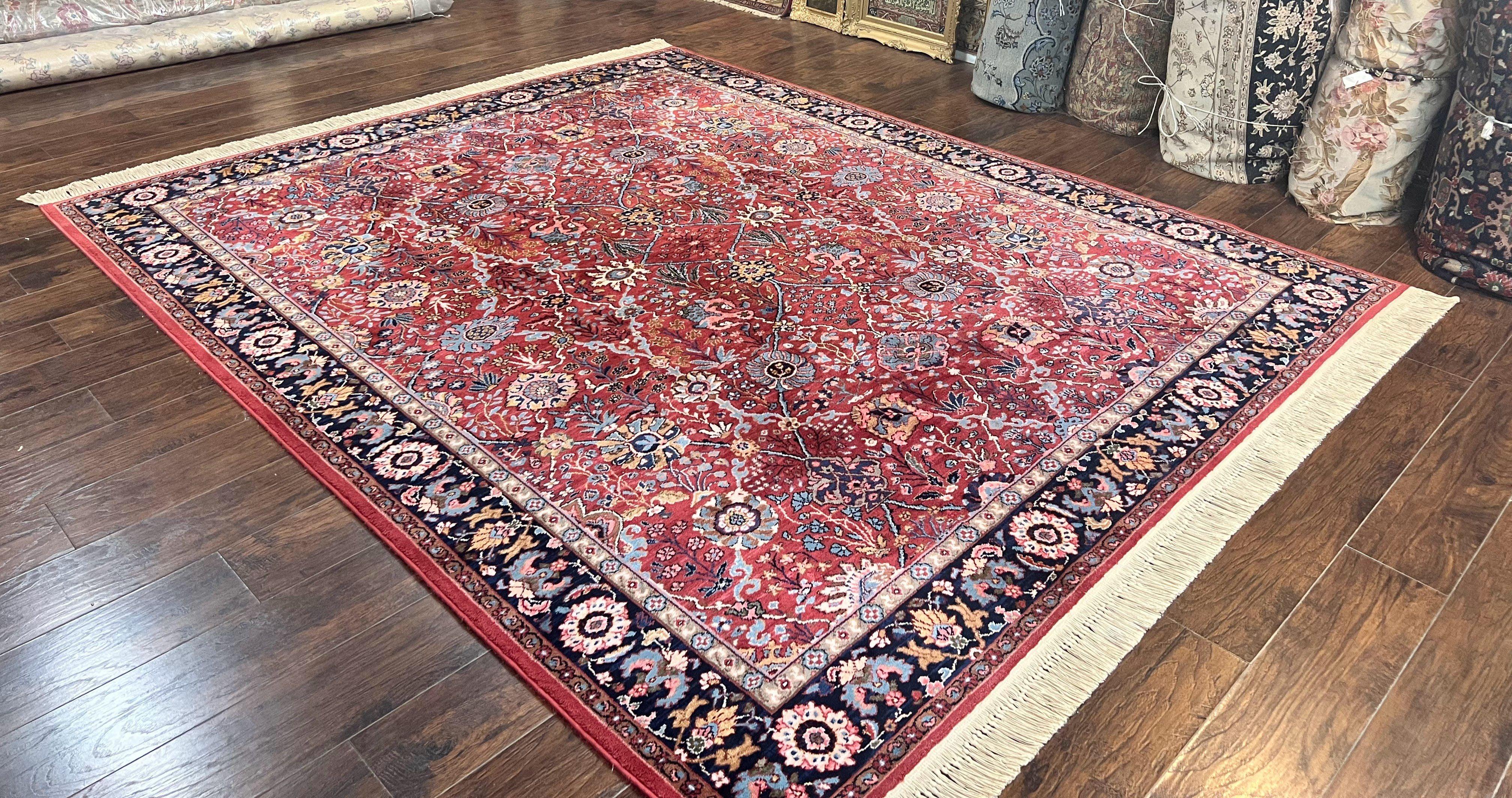 Karastan Rug 8.8 x 10.6 Ispahan #766, Vintage Wool Karastan Carpet, Rare, Discontinued Original 700 Series, Red Karastan Area Rug - Jewel Rugs
