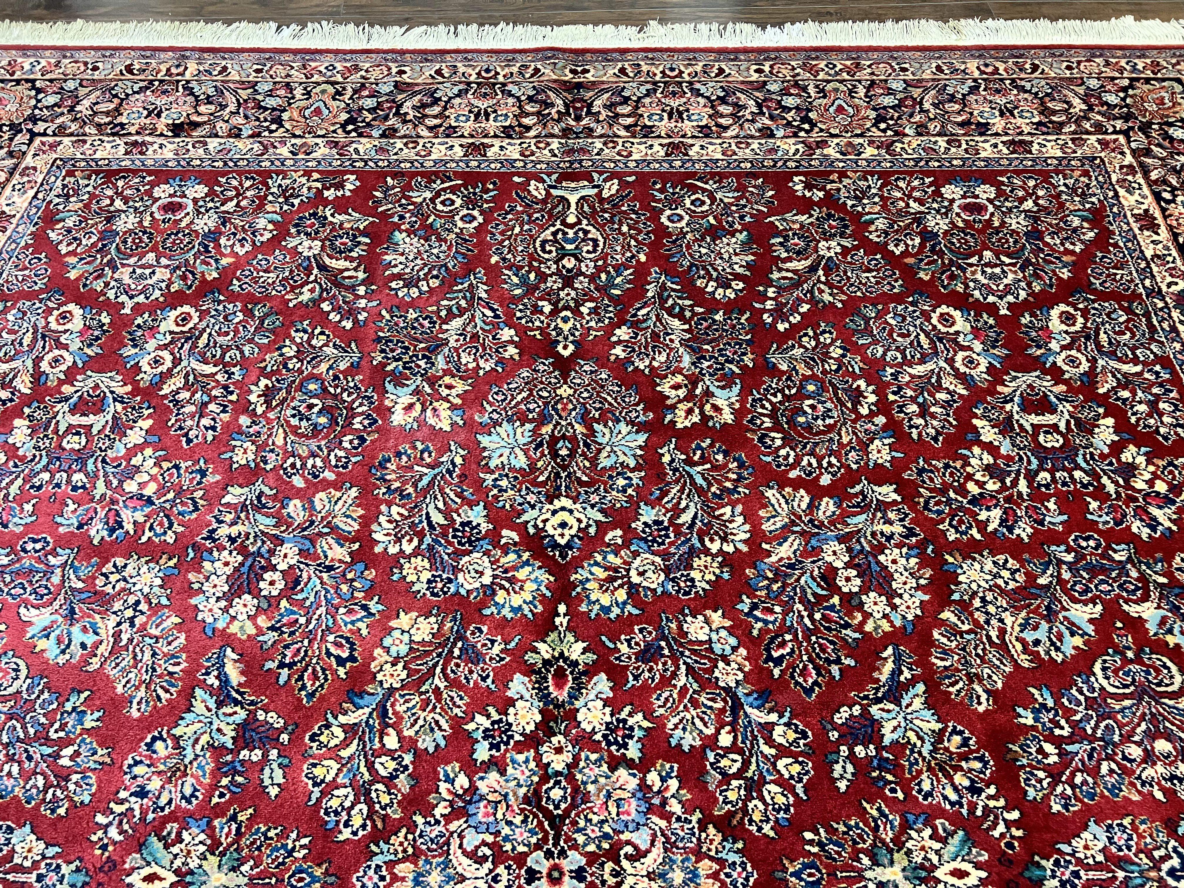 Karastan Rug 10x18 Red Sarouk #785, Wool Karastan Carpet, Original 700 Series, Vintage Discontinued Large Oriental Rug - Jewel Rugs