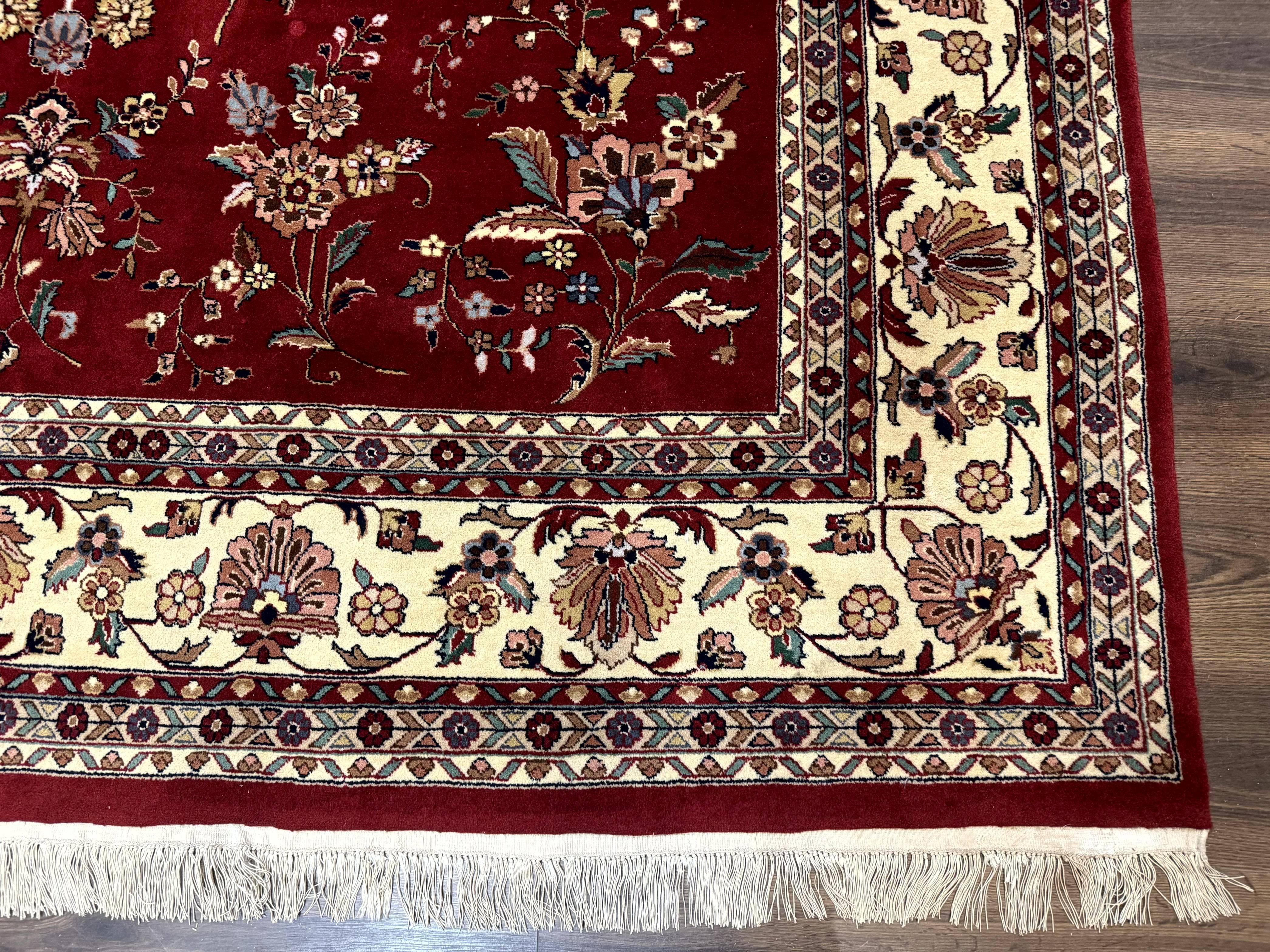 Indo Persian Rug 8x10, Red and Cream, Floral, Pande Cameron - Jewel Rugs