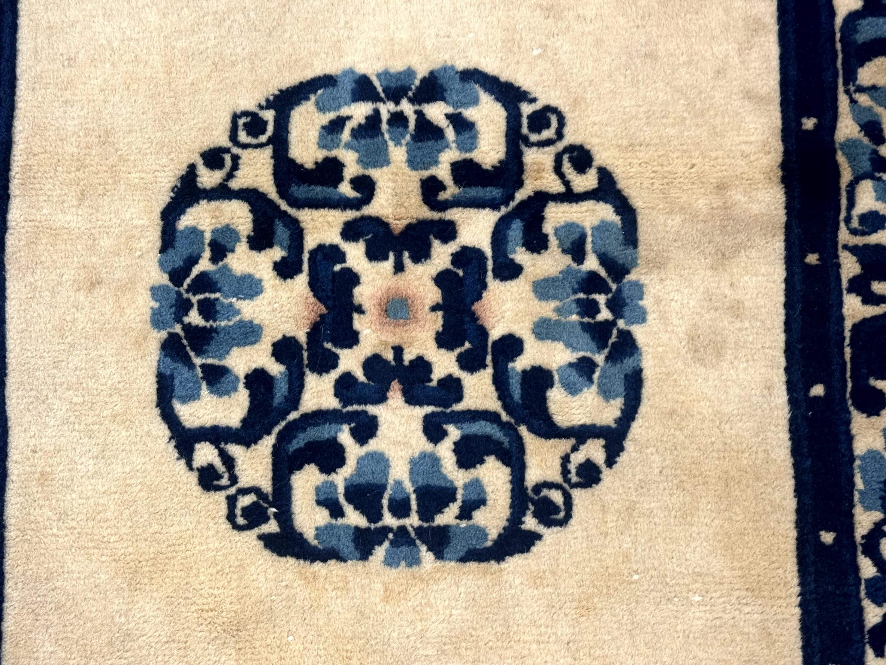 Chinese Peking Rug 2x3, Small Wool Chinese Carpet, Art Deco Rug - Jewel Rugs