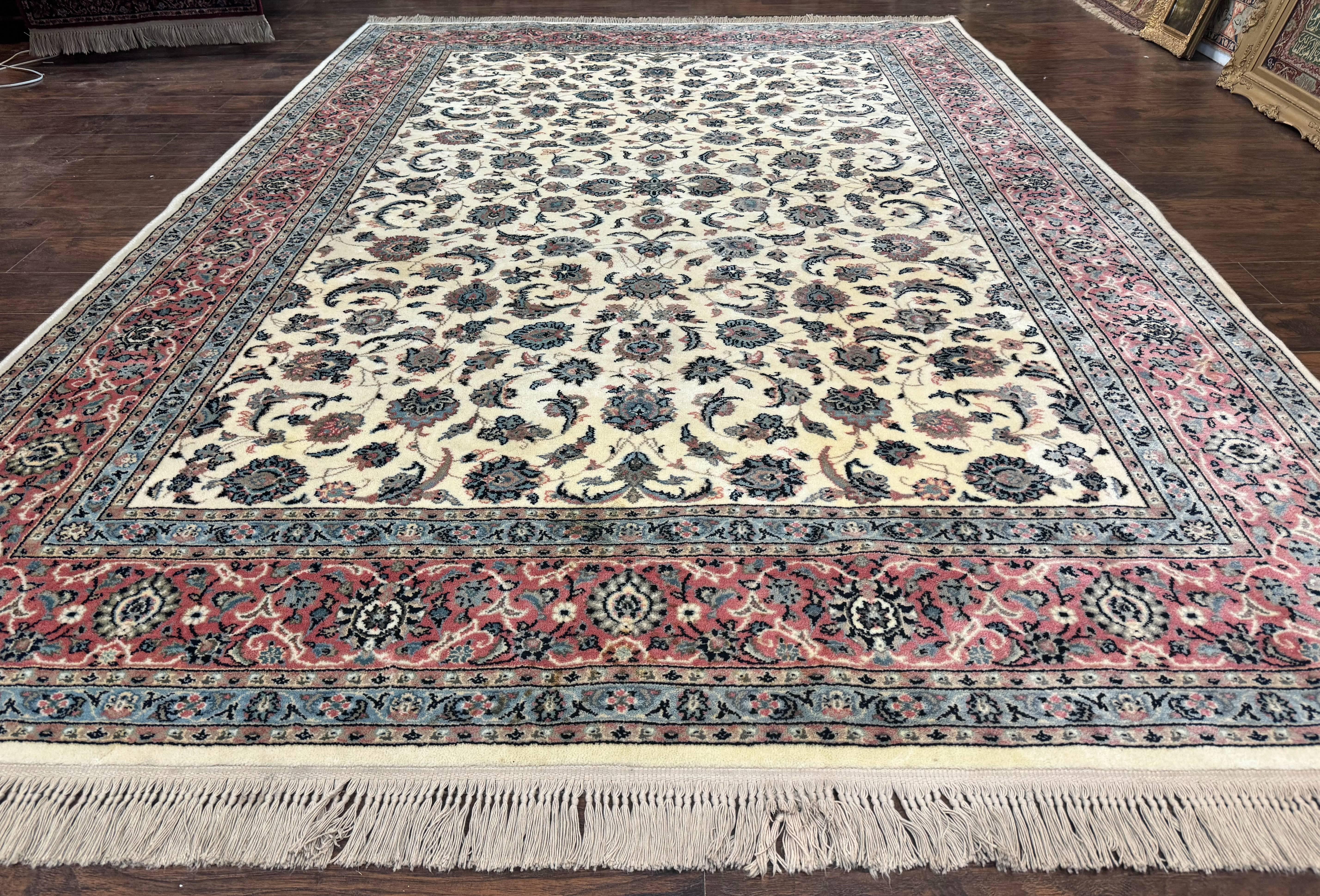 Karastan Rug 8.8 x 12, Ivory Rose Ka'shan #768, Wool Pile Karastan Carpet, Original 700 Series, Rare, Discontinued, Vintage - Jewel Rugs