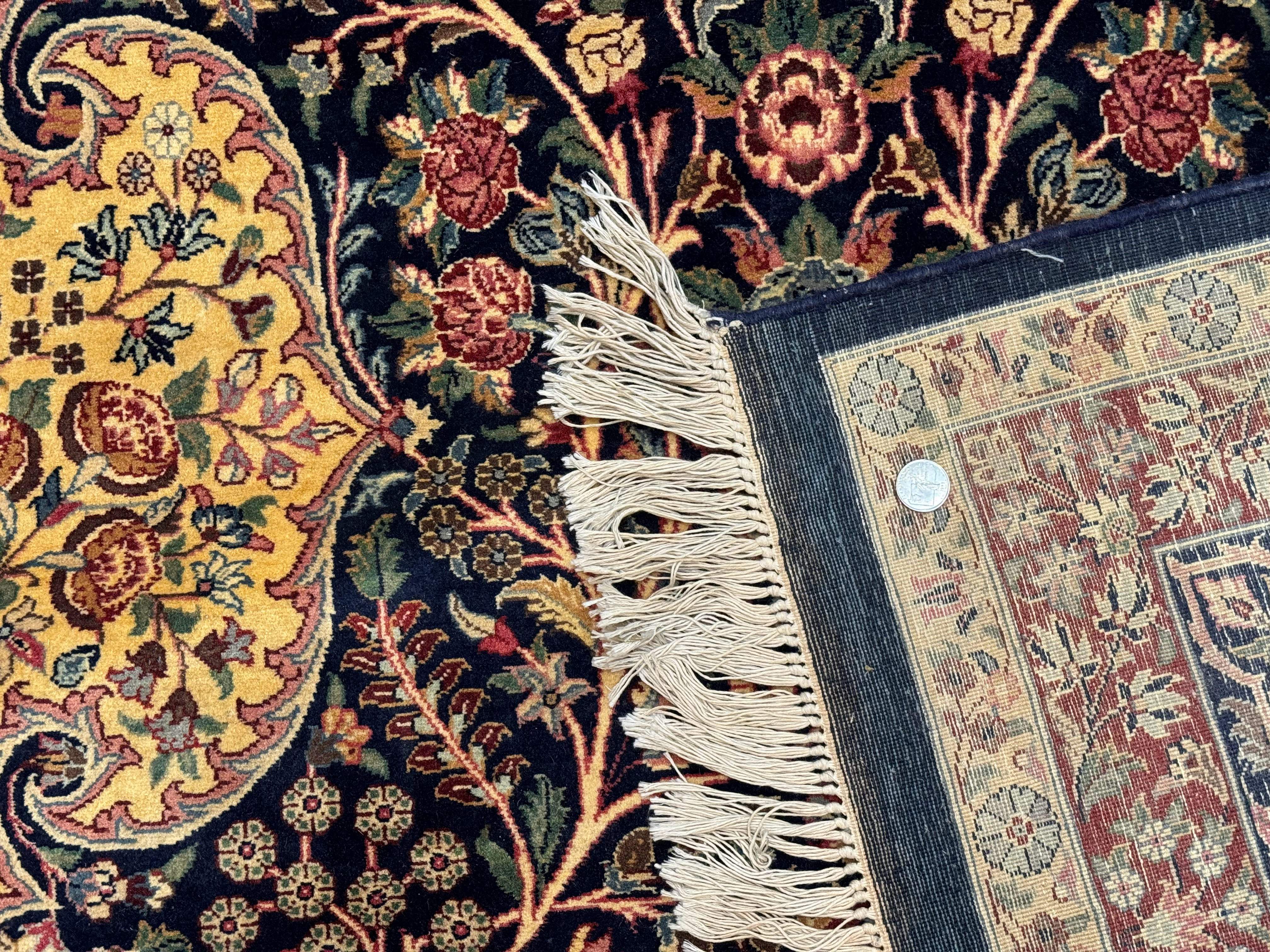 Pak Persian Rug 9x12, Very Fine 270 KPSI, Navy Blue & Dark Red - Jewel Rugs