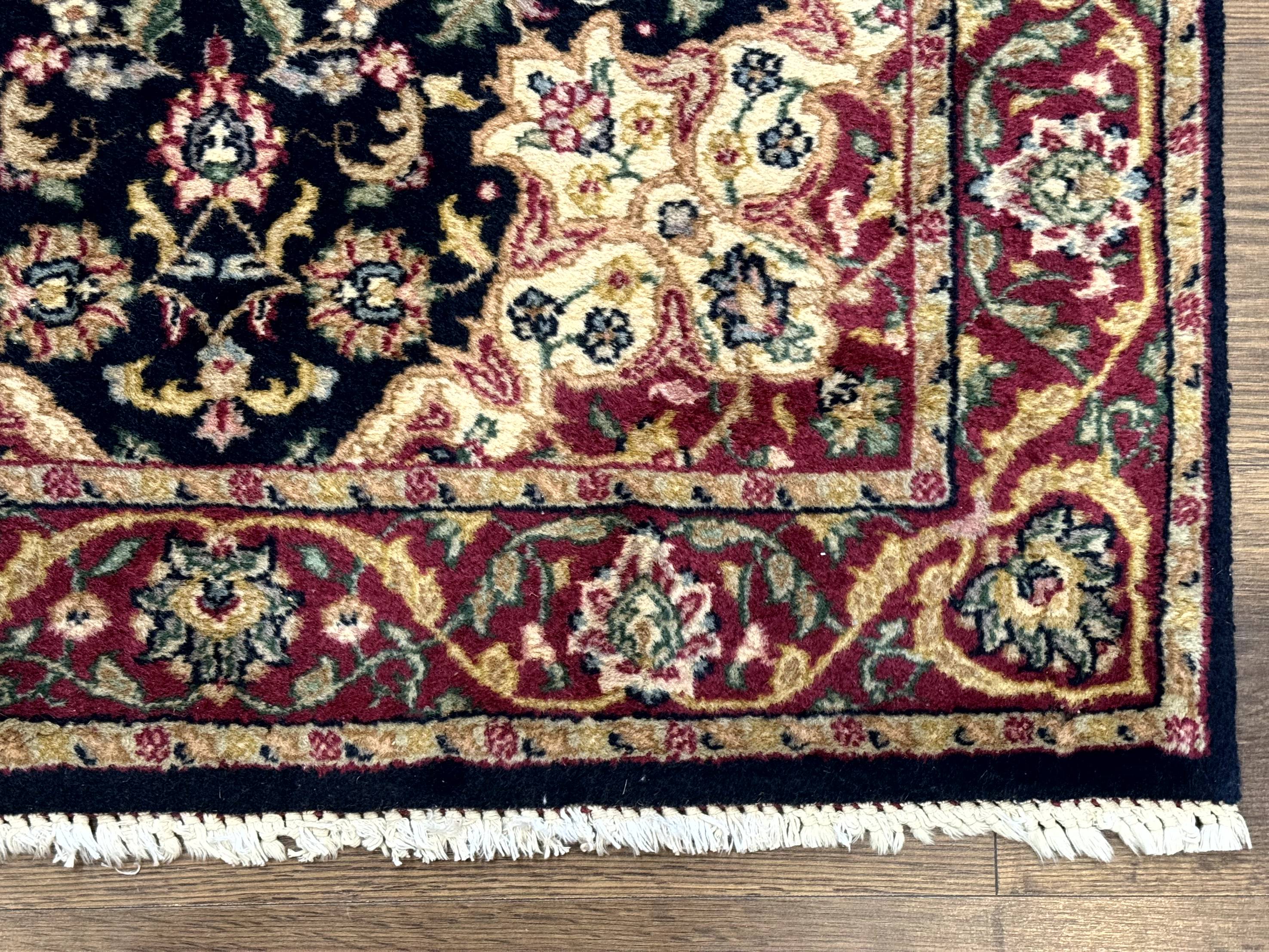 Pak Persian Sarouk Rug 3x5, Navy Blue and Red - Jewel Rugs