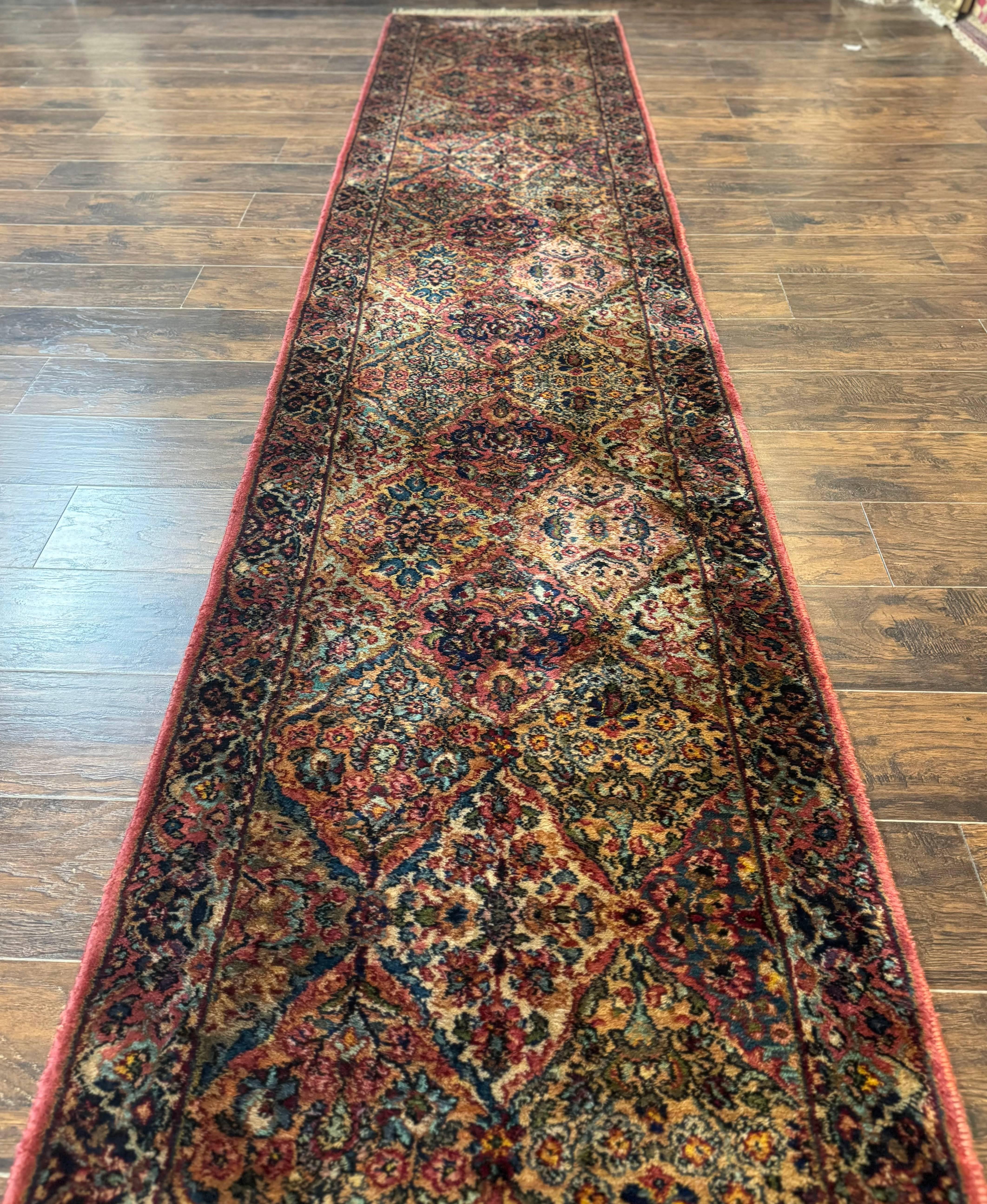 Karastan Runner Rug 3x16, Multicolor Panel Kirman #717, Rare Hard to Find Discontinued Wool Pile Karastan, 700 Series Karastan Runner 3 x 16 - Jewel Rugs