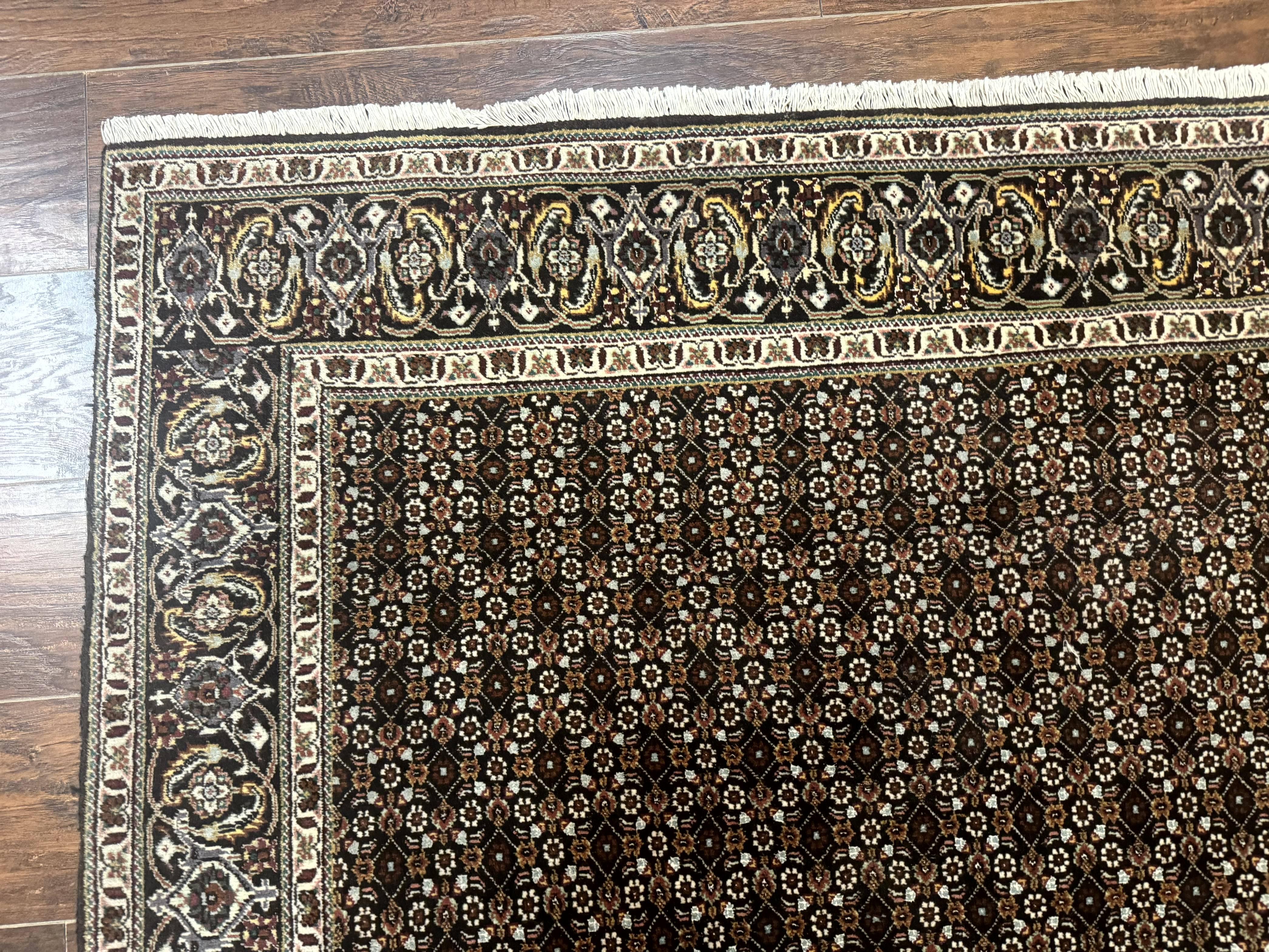 Persian Tabriz Rug 5x7, Black, Allover Pattern - Jewel Rugs