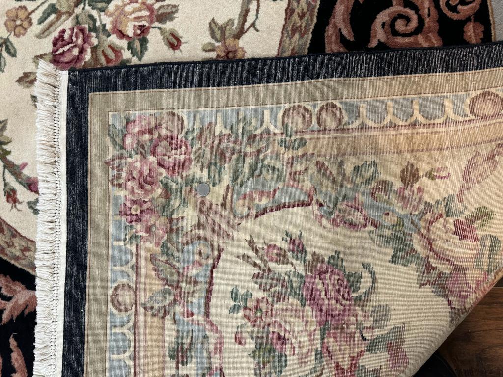Aubusson Rug 8x10, Floral, Wool Pile, Elegant, European Design, Handmade, Fine - Jewel Rugs