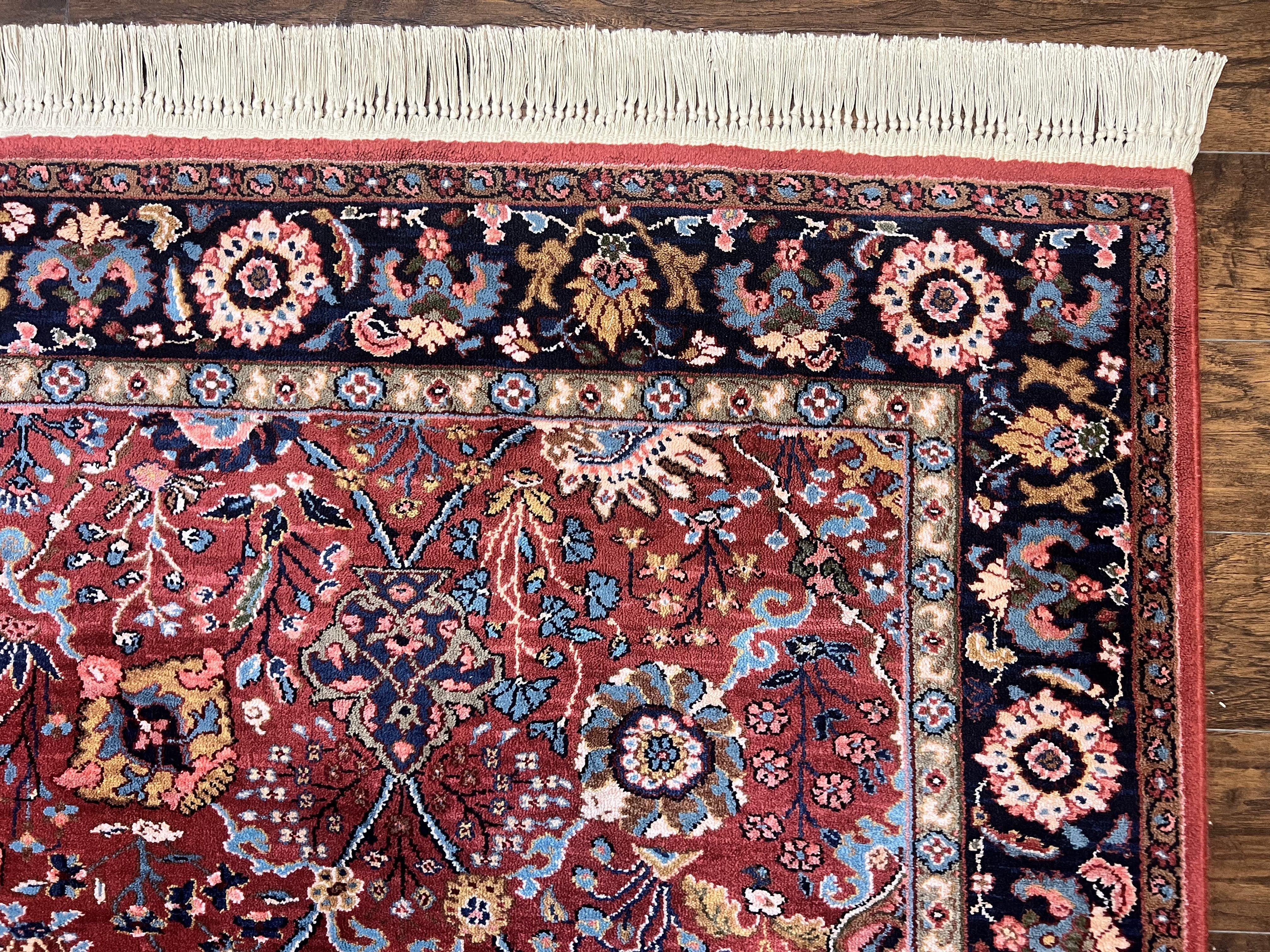 Karastan Rug 8.8 x 10.6 Ispahan #766, Vintage Wool Karastan Carpet, Rare, Discontinued Original 700 Series, Red Karastan Area Rug - Jewel Rugs