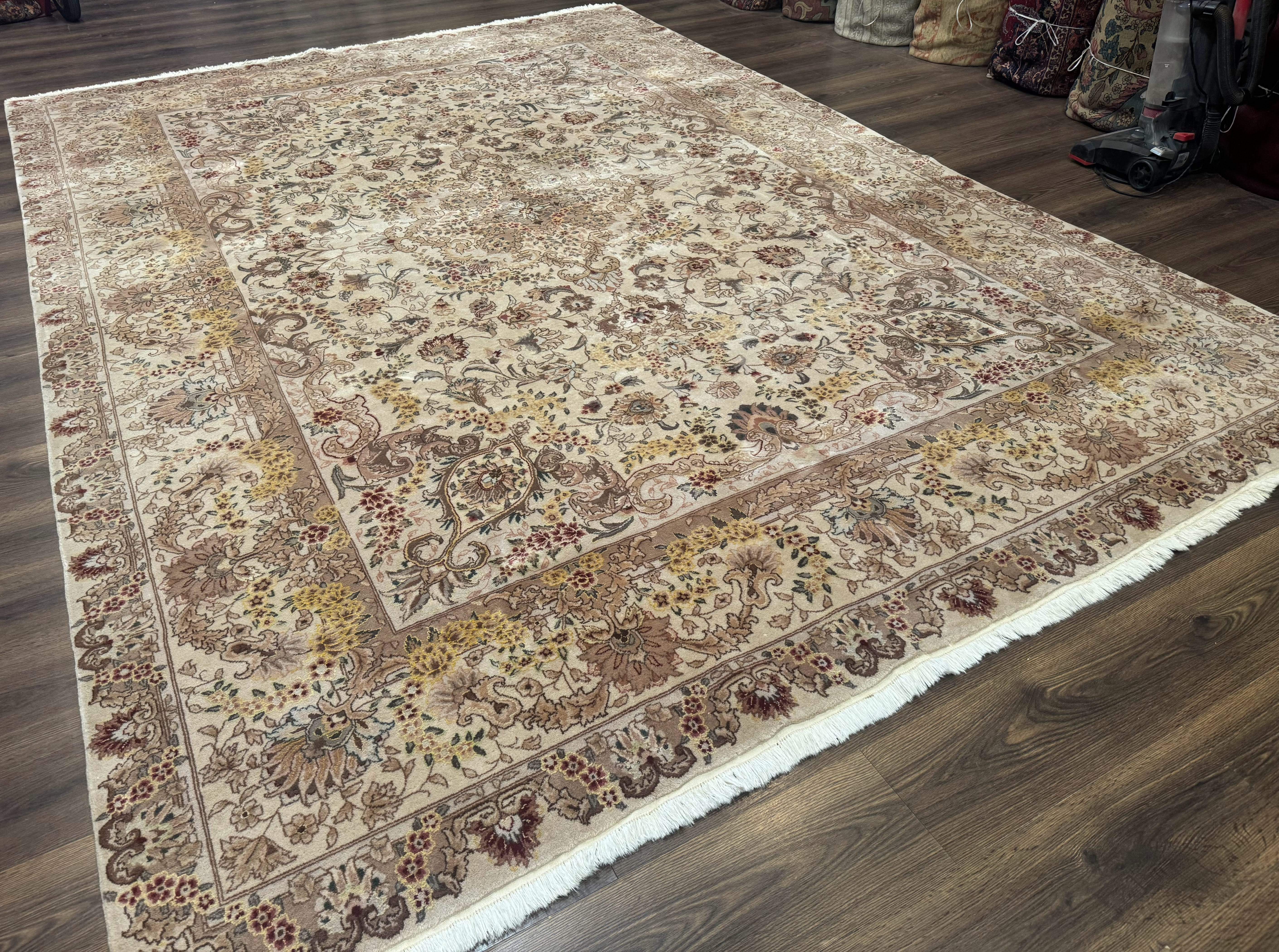 Sino Persian Rug 8x12, Wool & Silk, Traditional Elegant Carpet, Fine 200 KPSI - Jewel Rugs