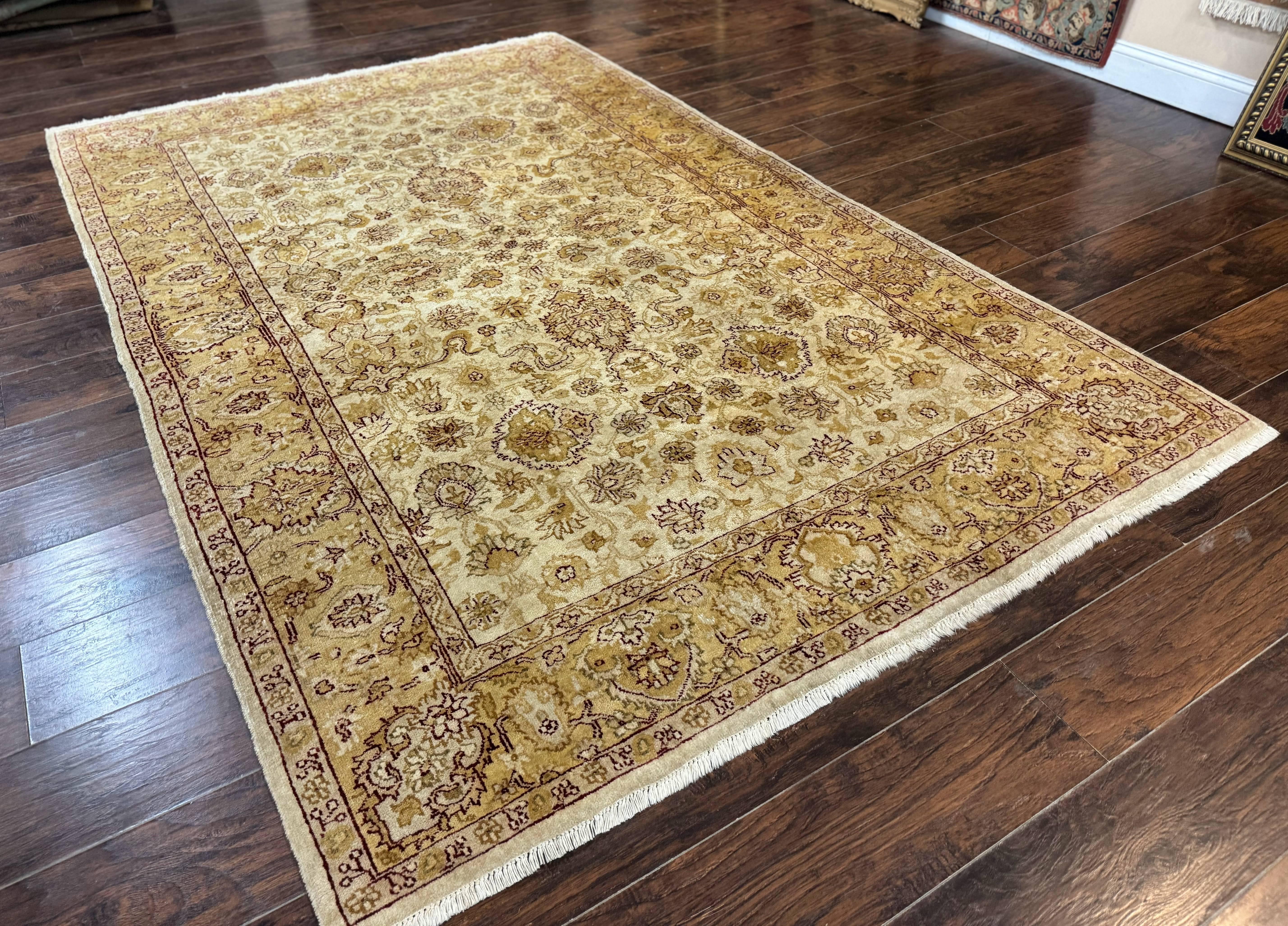 Turkish Oushak Rug 6x9, Vintage, Beige - Jewel Rugs