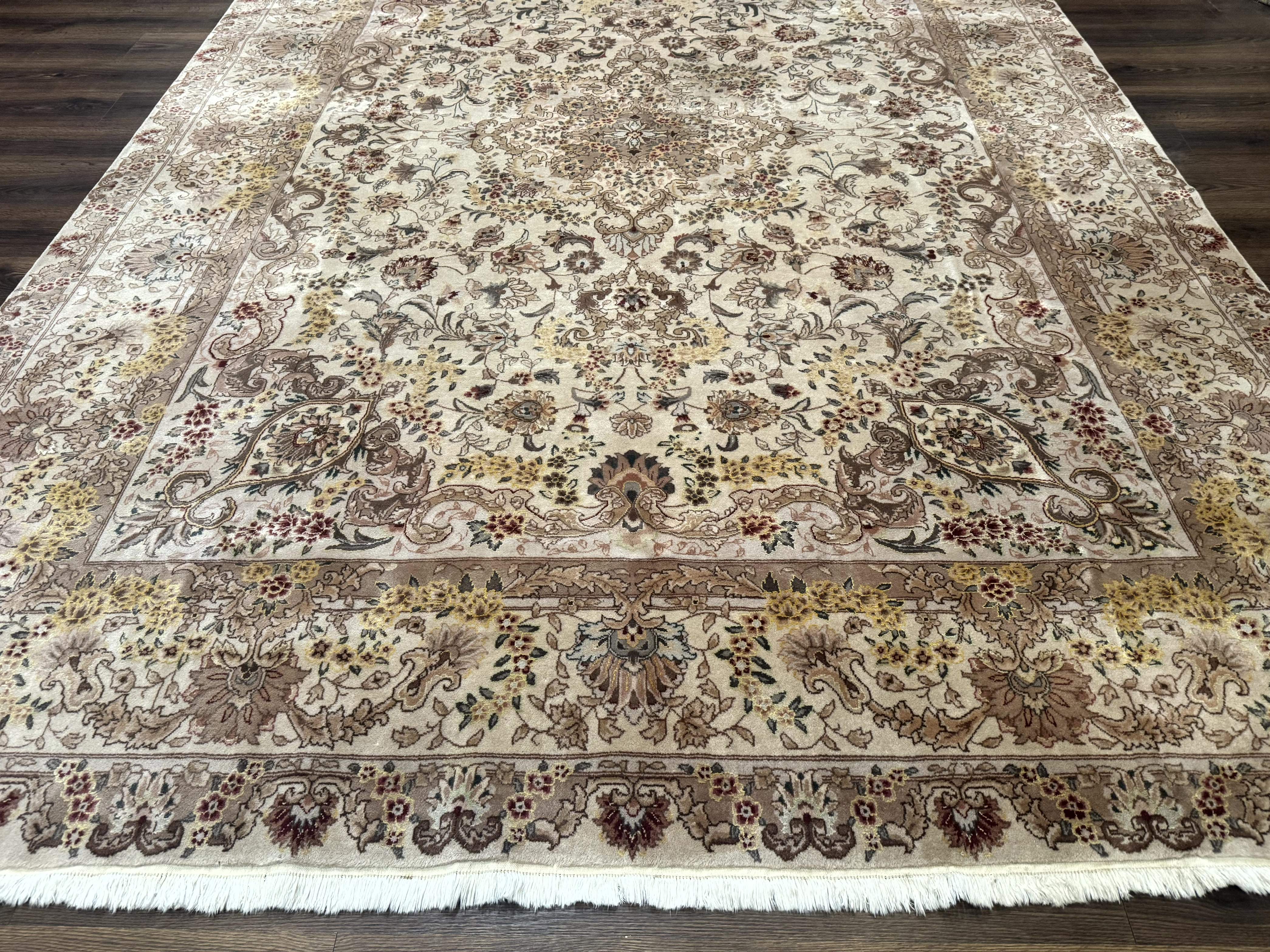 Sino Persian Rug 8x12, Wool & Silk, Traditional Elegant Carpet, Fine 200 KPSI - Jewel Rugs